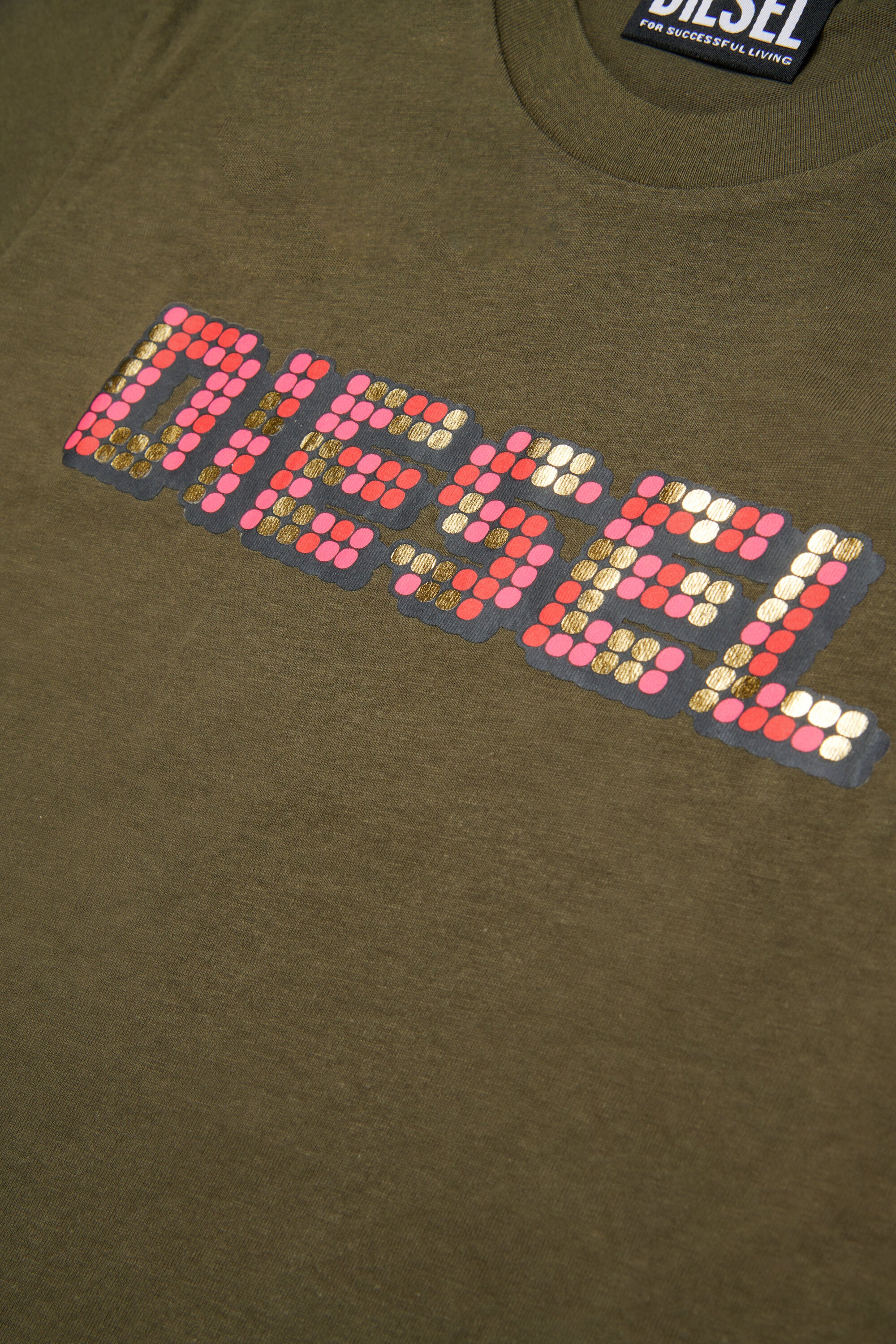 T-shirt con logo multicolore