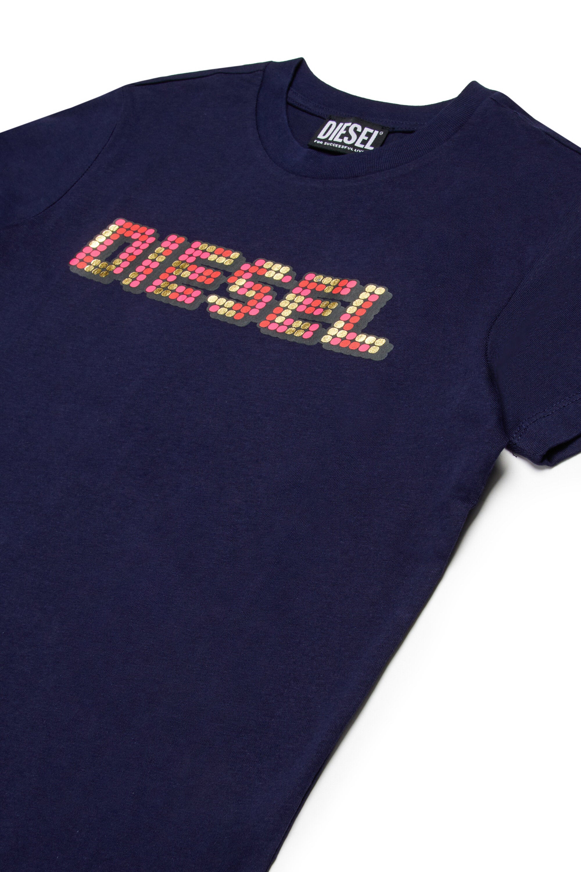 T-shirt con logo multicolore