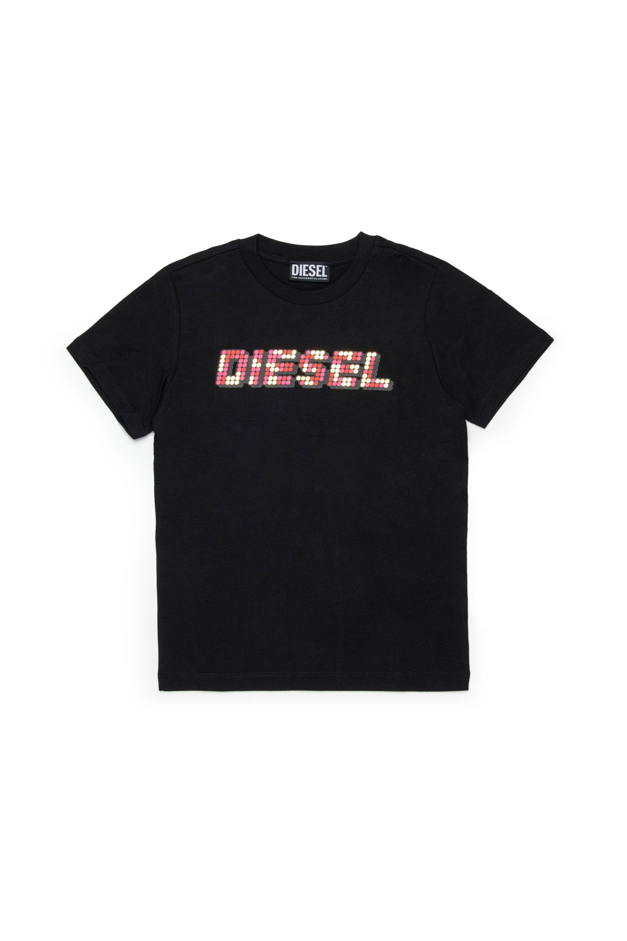T-shirt con logo multicolore