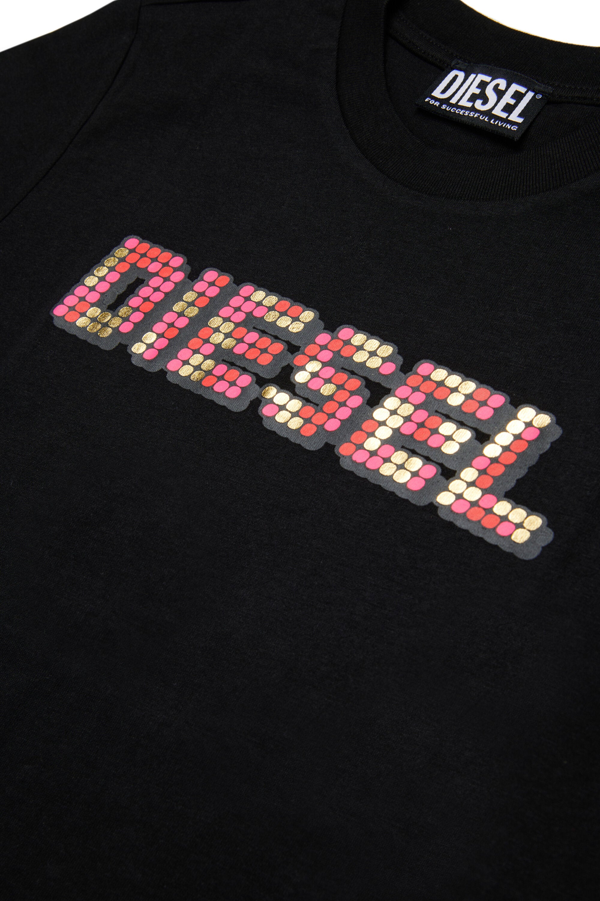 T-shirt con logo multicolore