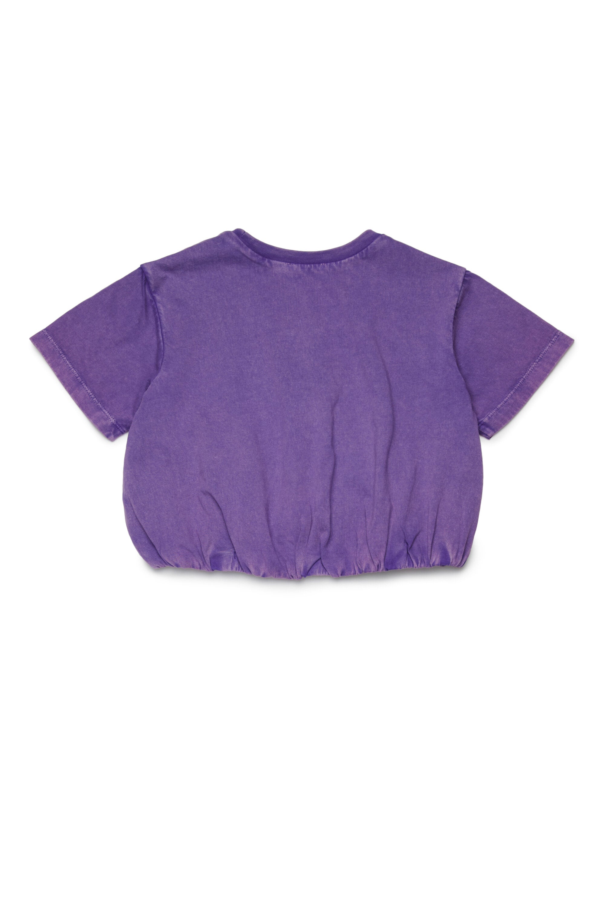 Kurzes T-Shirt mit gesticktem Logo