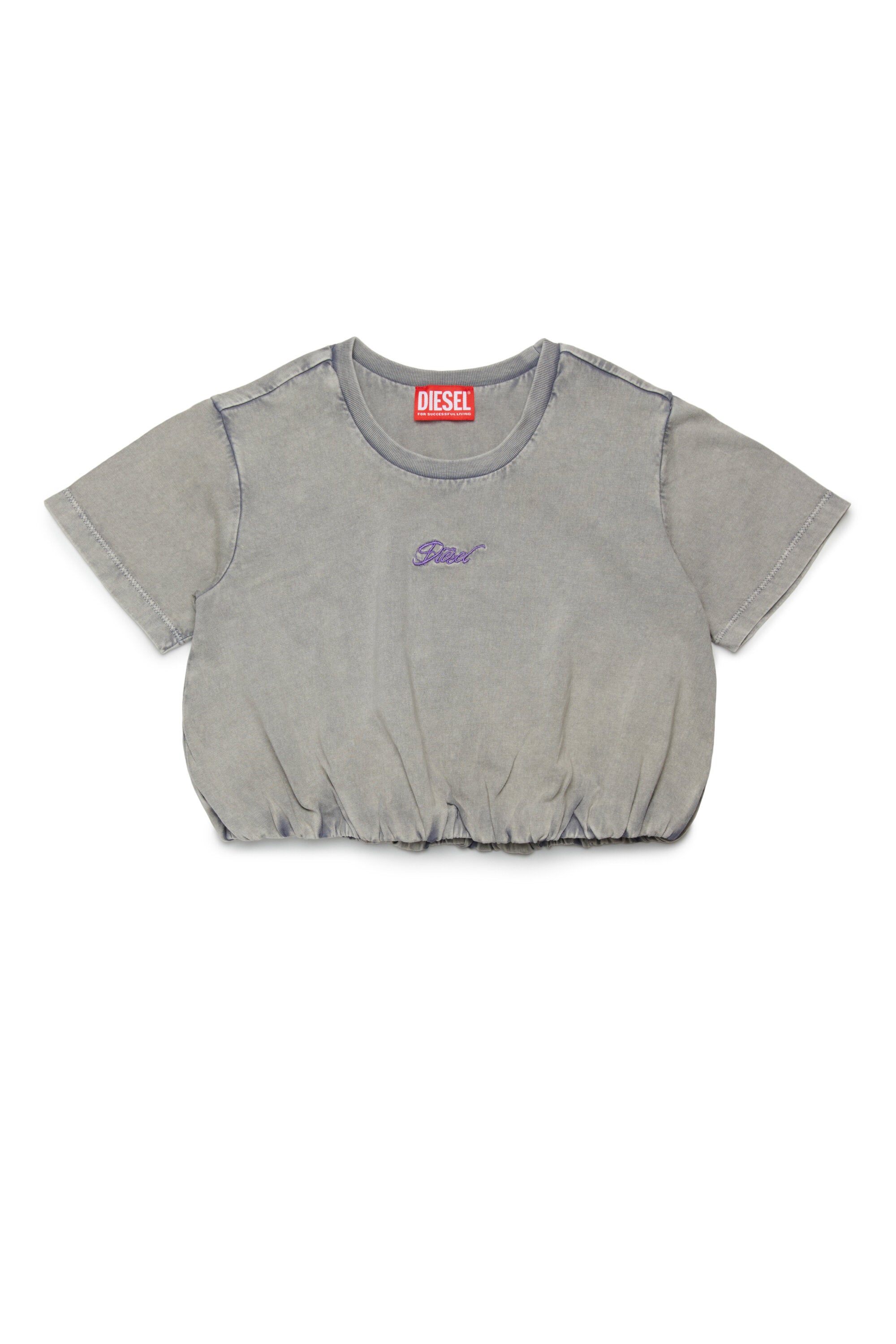Cropped T-shirt with embroidered logo