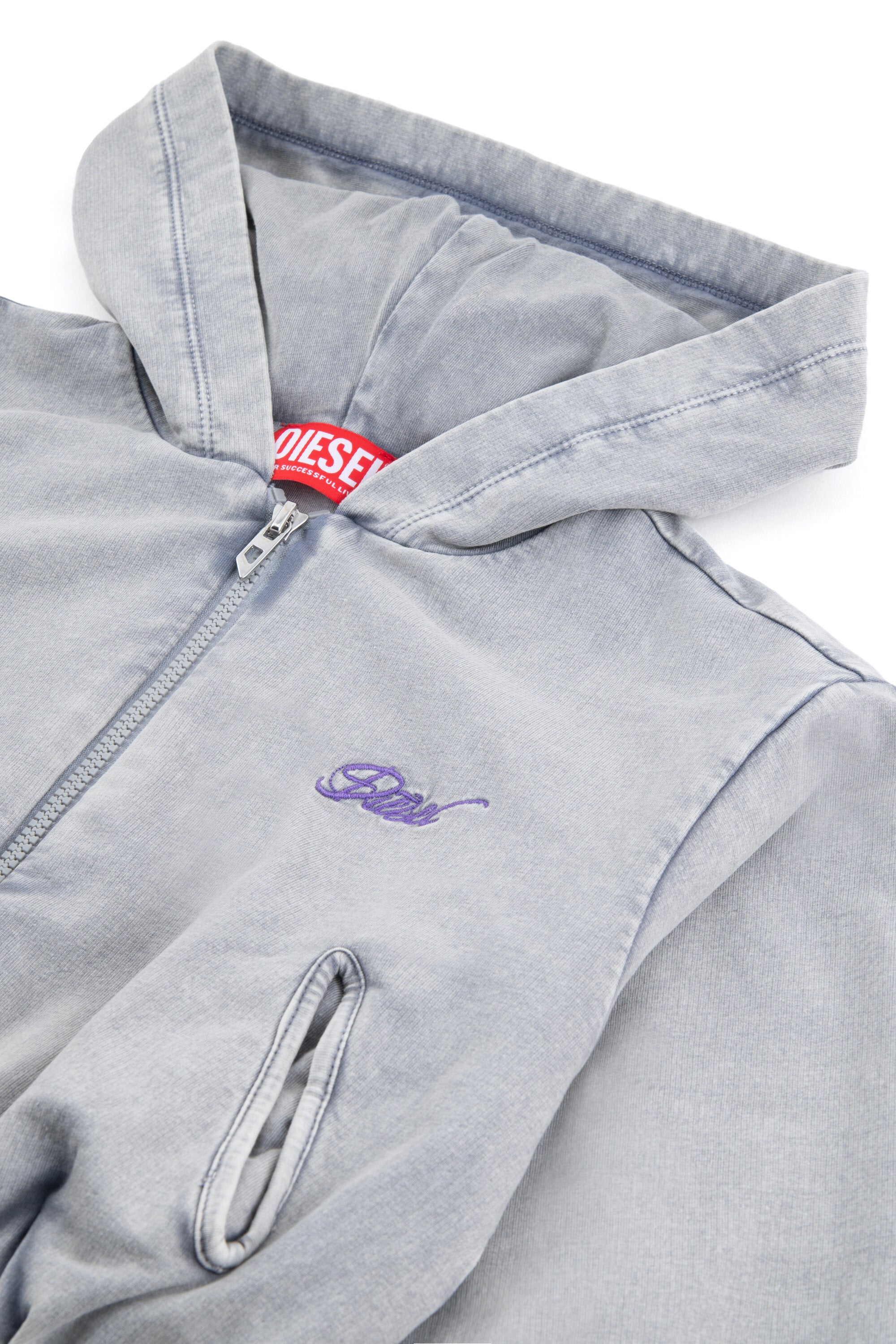 Sudadera con cremallera completa y logo