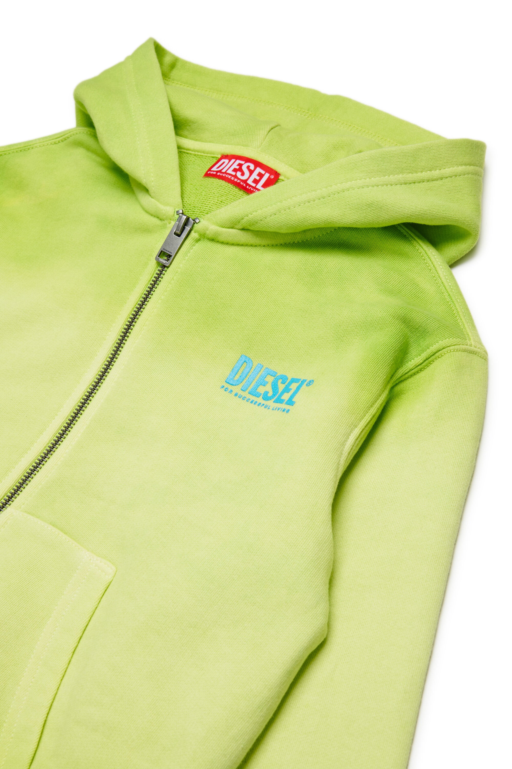 Felpa fully zip con logo stampato