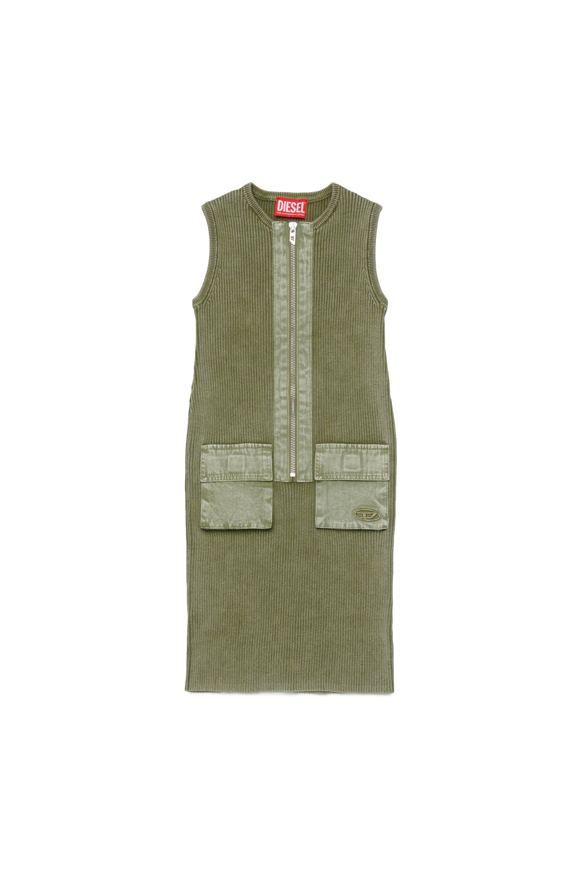 Vestido sin mangas con bolsillos aplicados