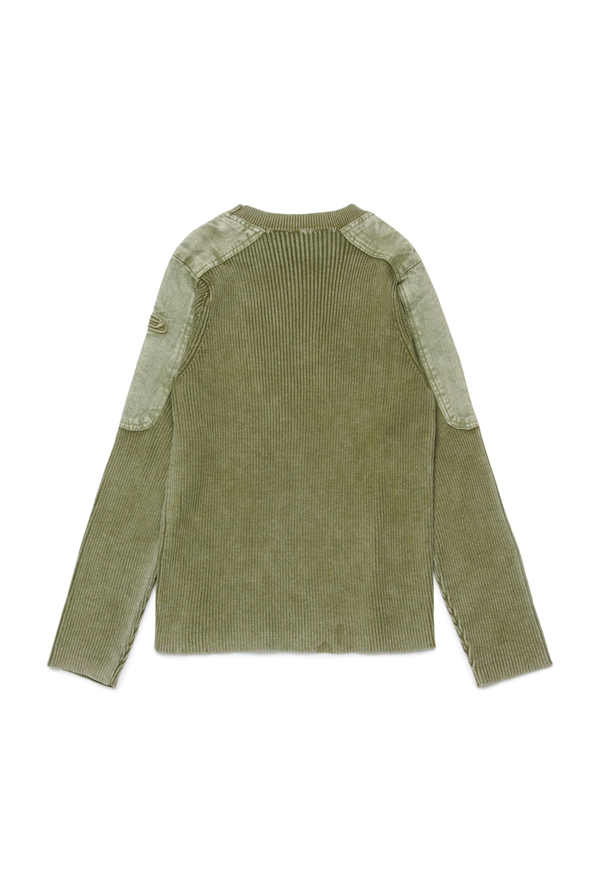 Pullover girocollo a costine con logo