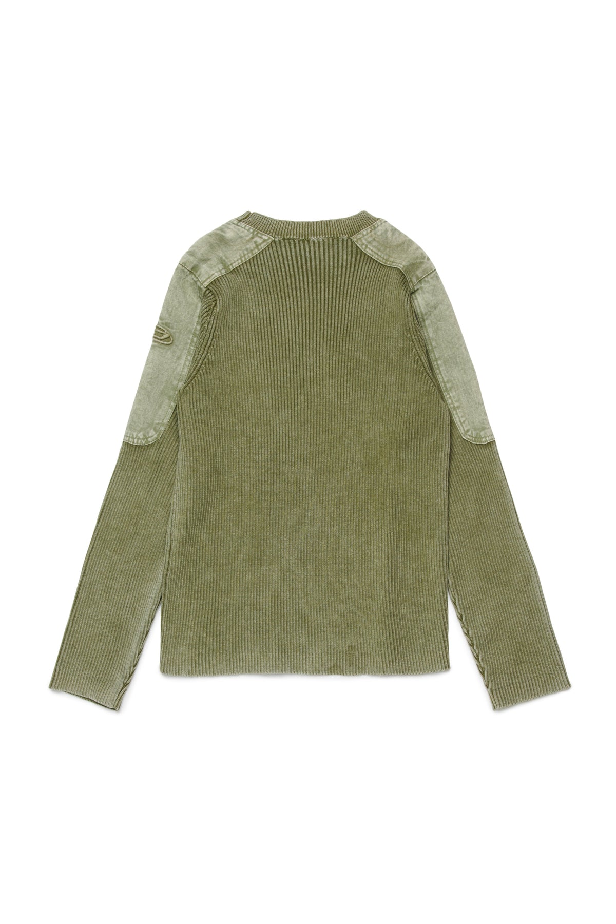 Gerippter Pullover mit Rundhalsausschnitt und Logo