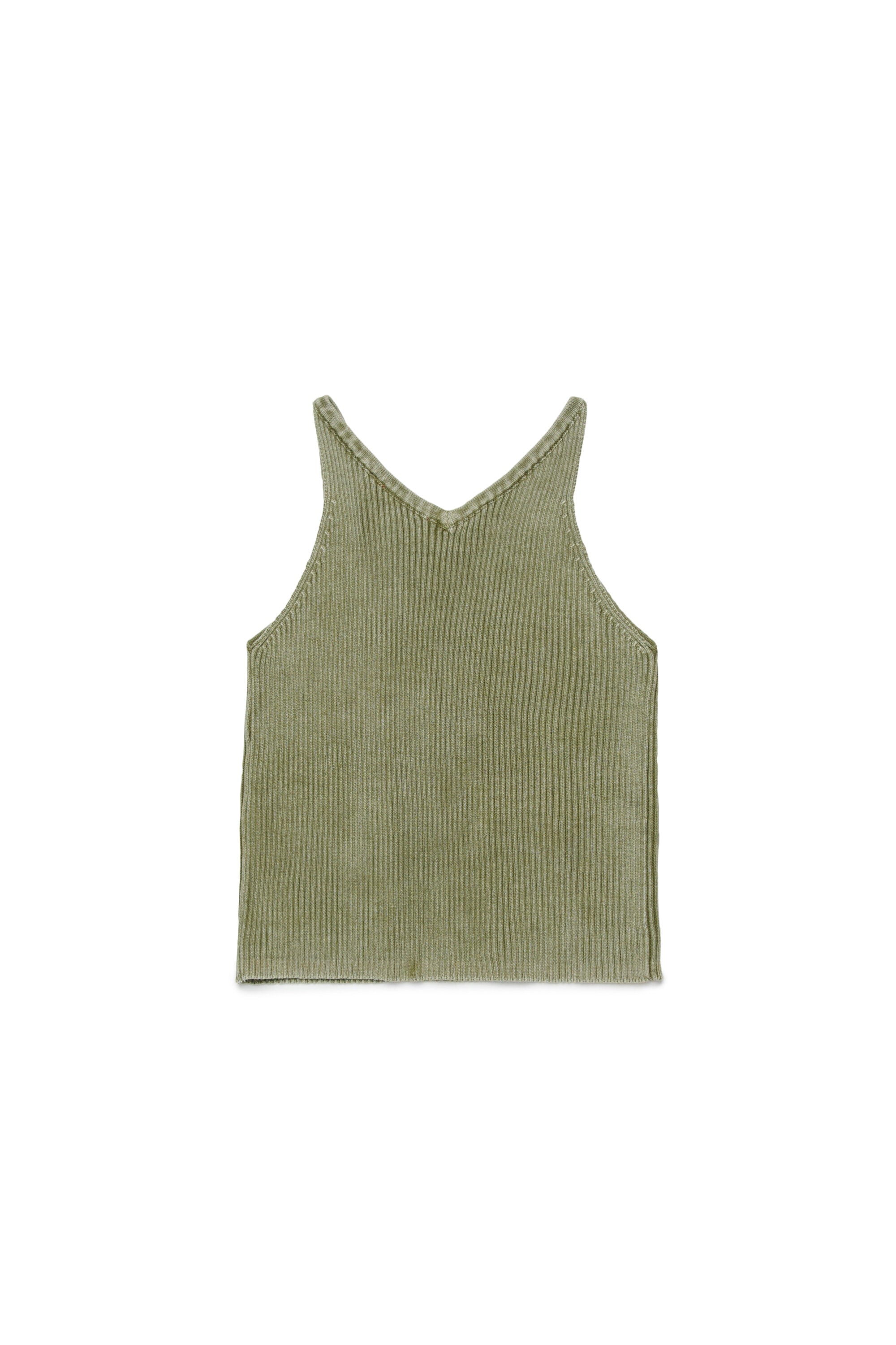 Top maglia a costine con tasche