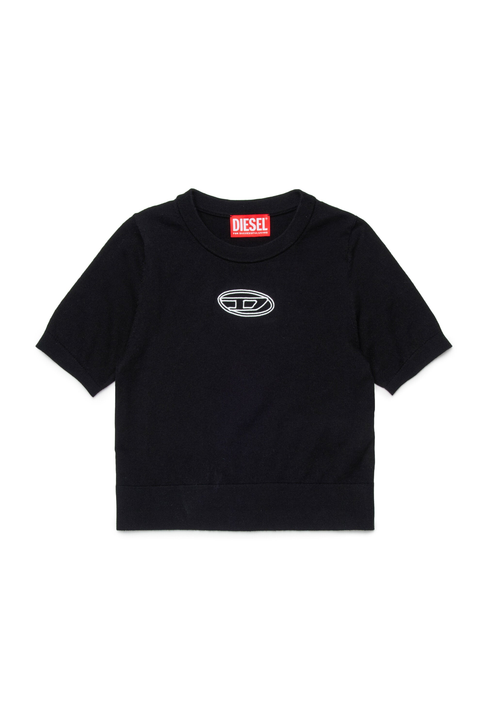 Pullover girocollo con logo Oval D