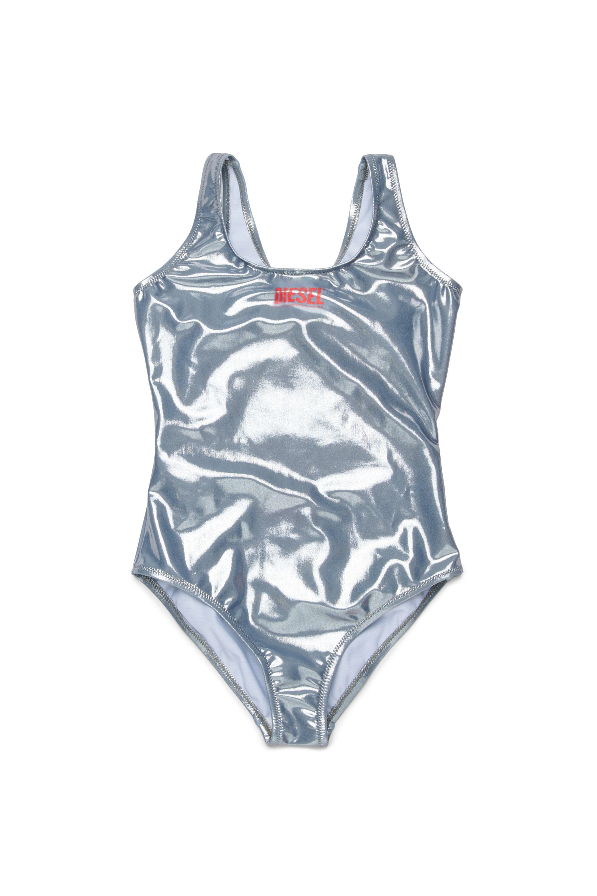 One-piece swimsuit with logo