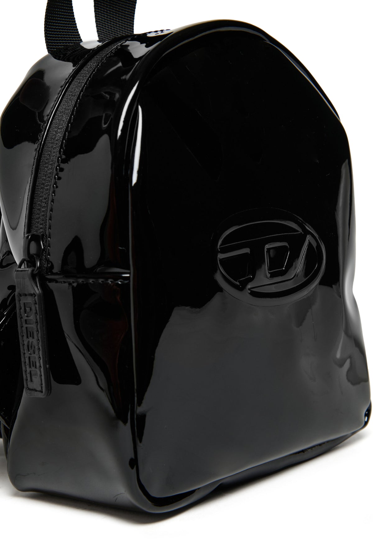 Compact backpack with embossed logo
