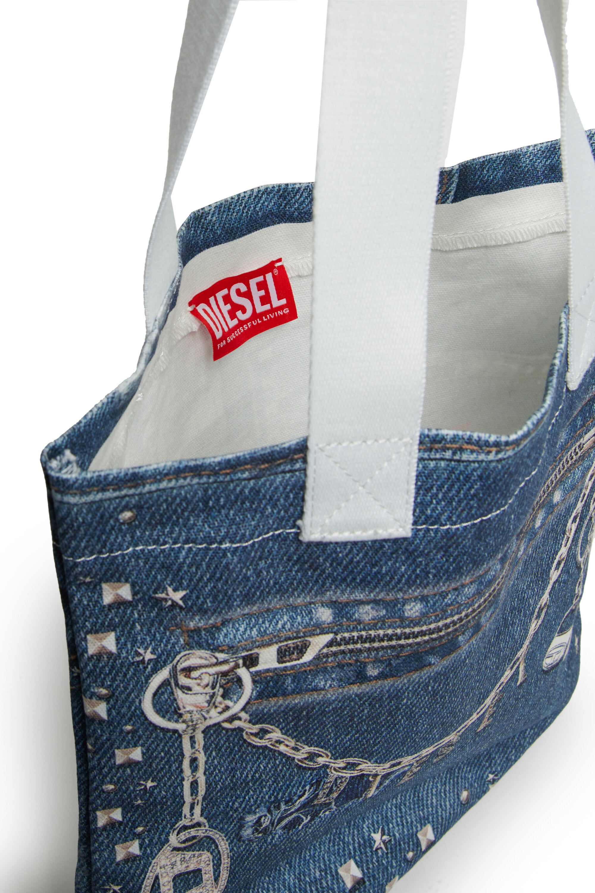 Borsa tote Wrisy con effetto denim
