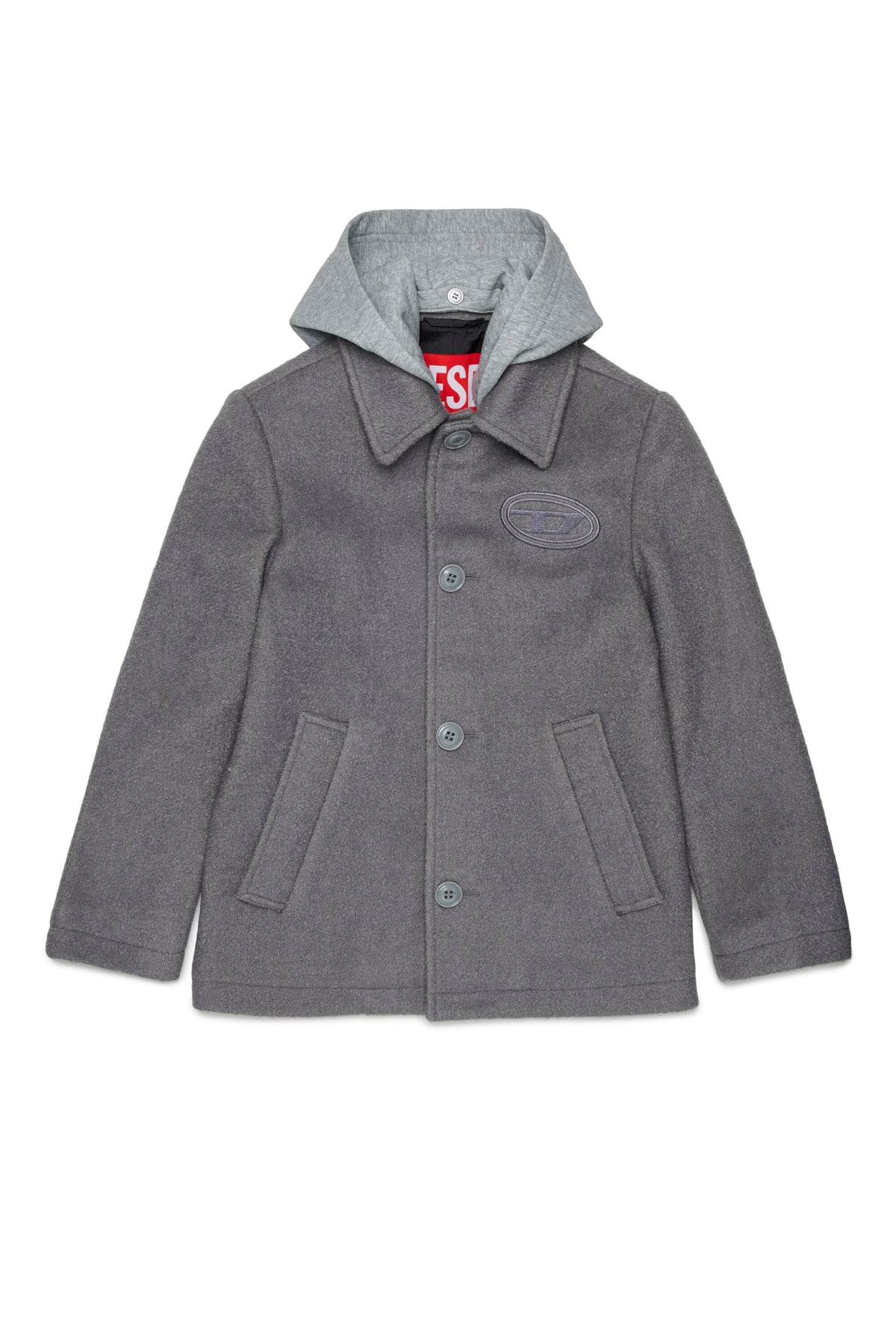 Coat with logo