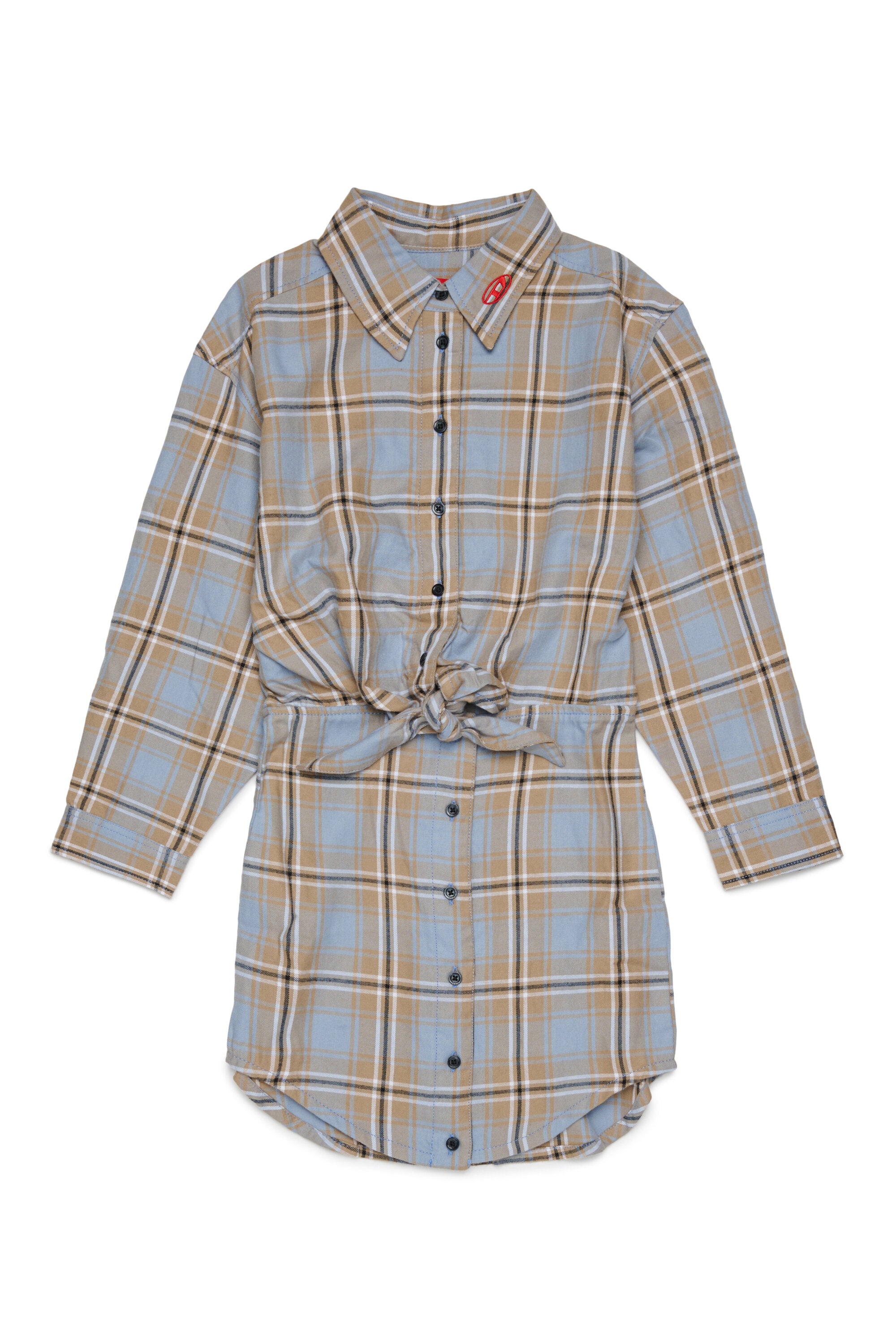 Robe chemisier à carreaux avec logo