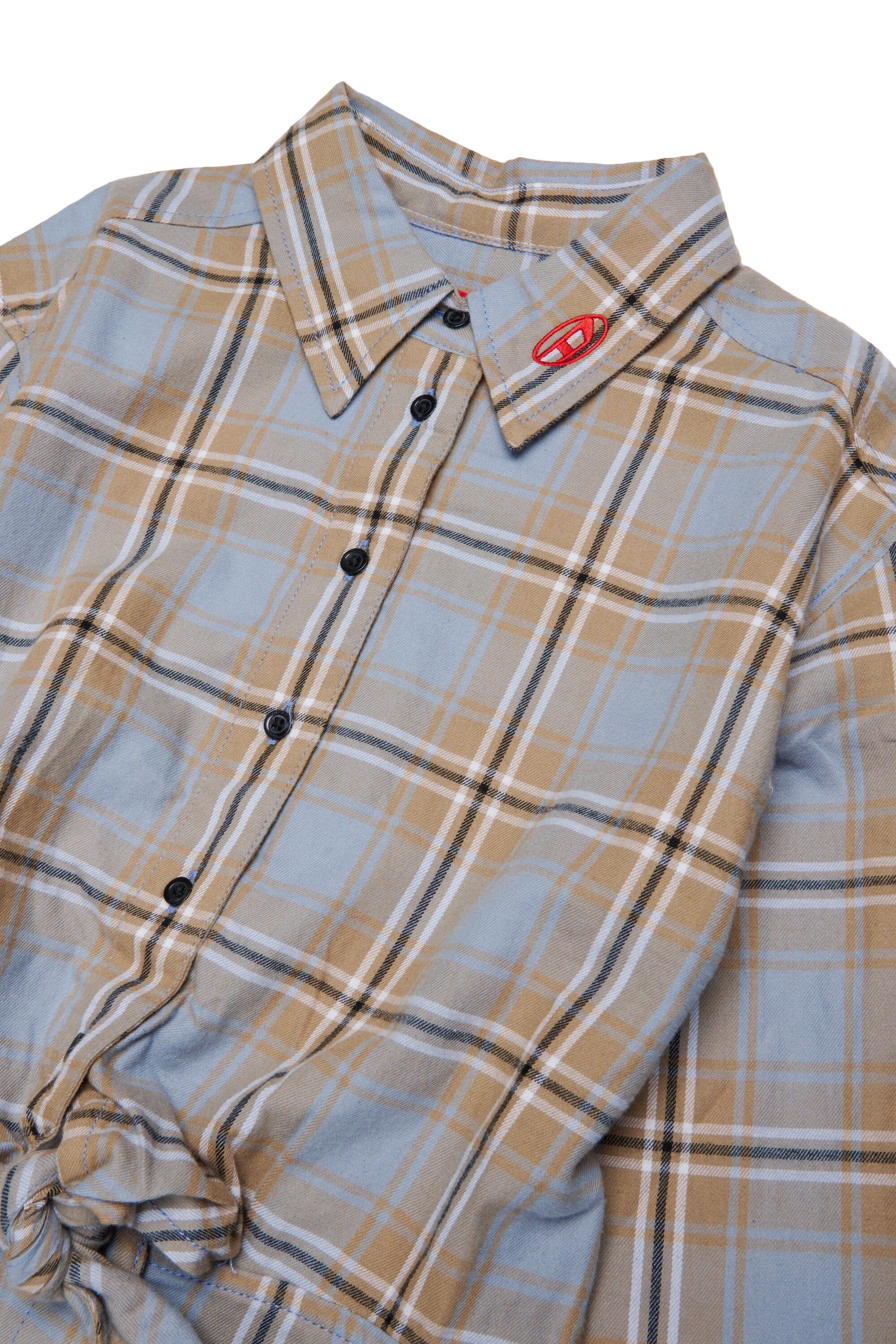 Robe chemisier à carreaux avec logo