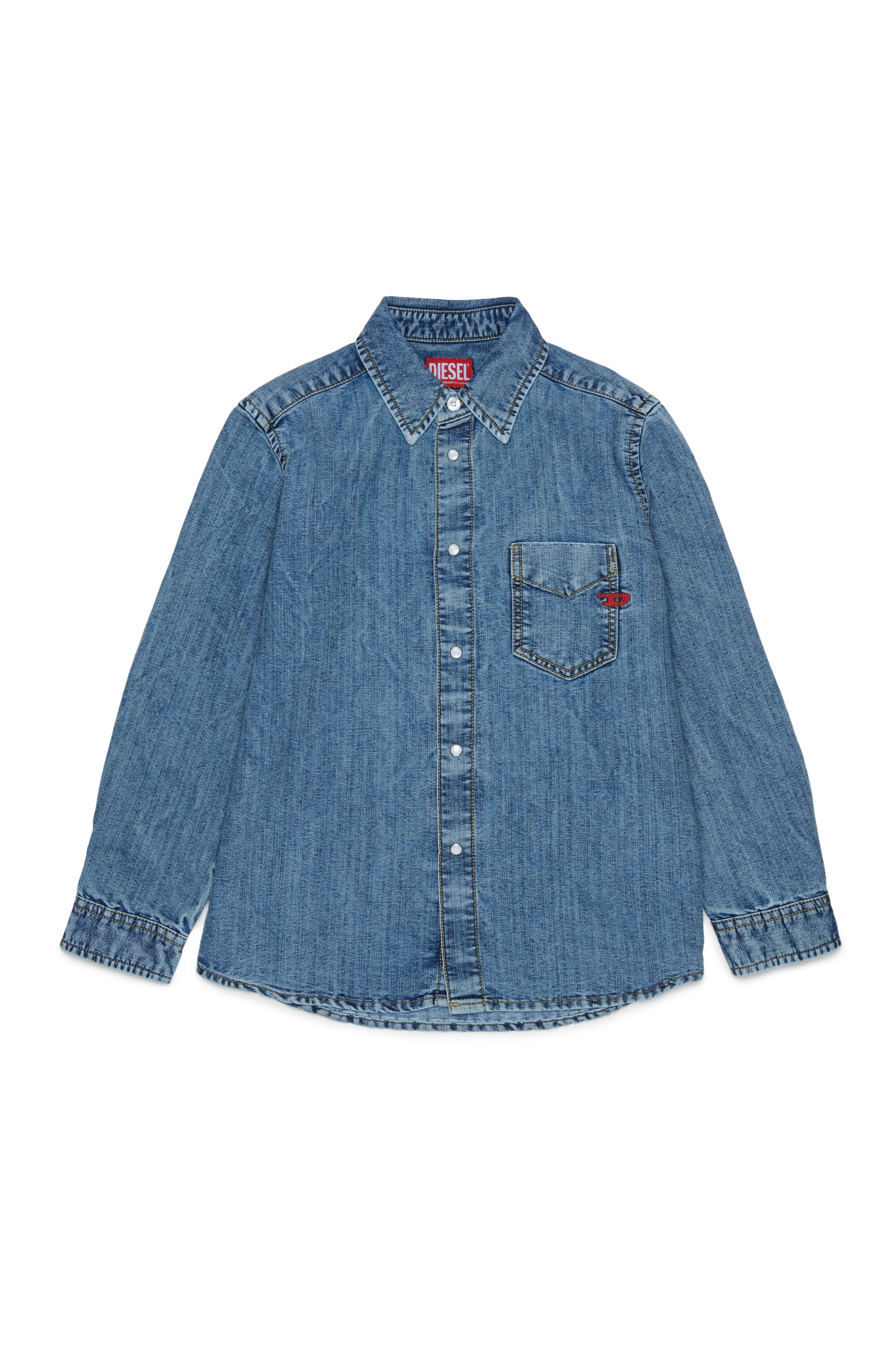 Camicia denim con logo