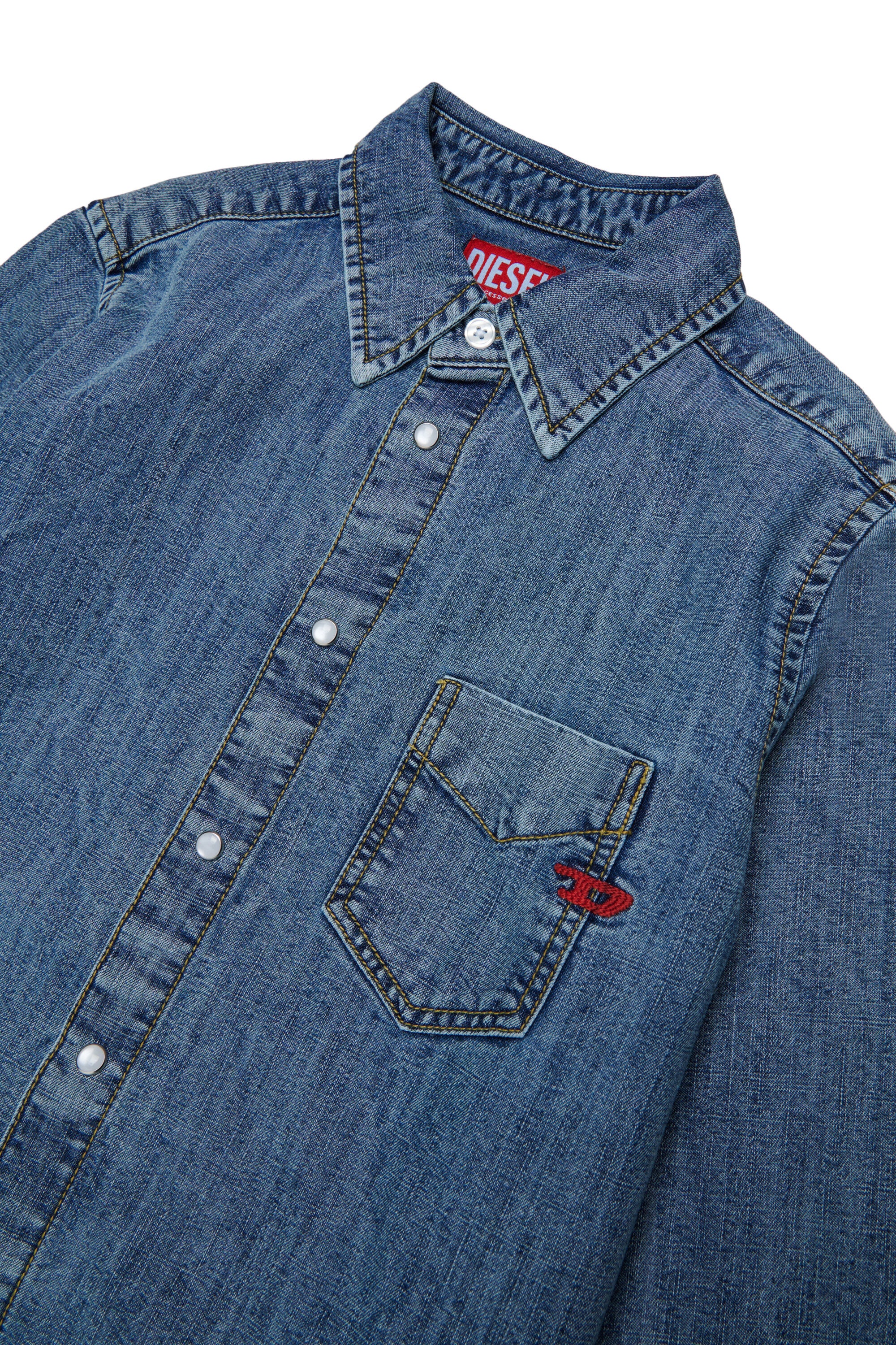 Camicia denim con logo