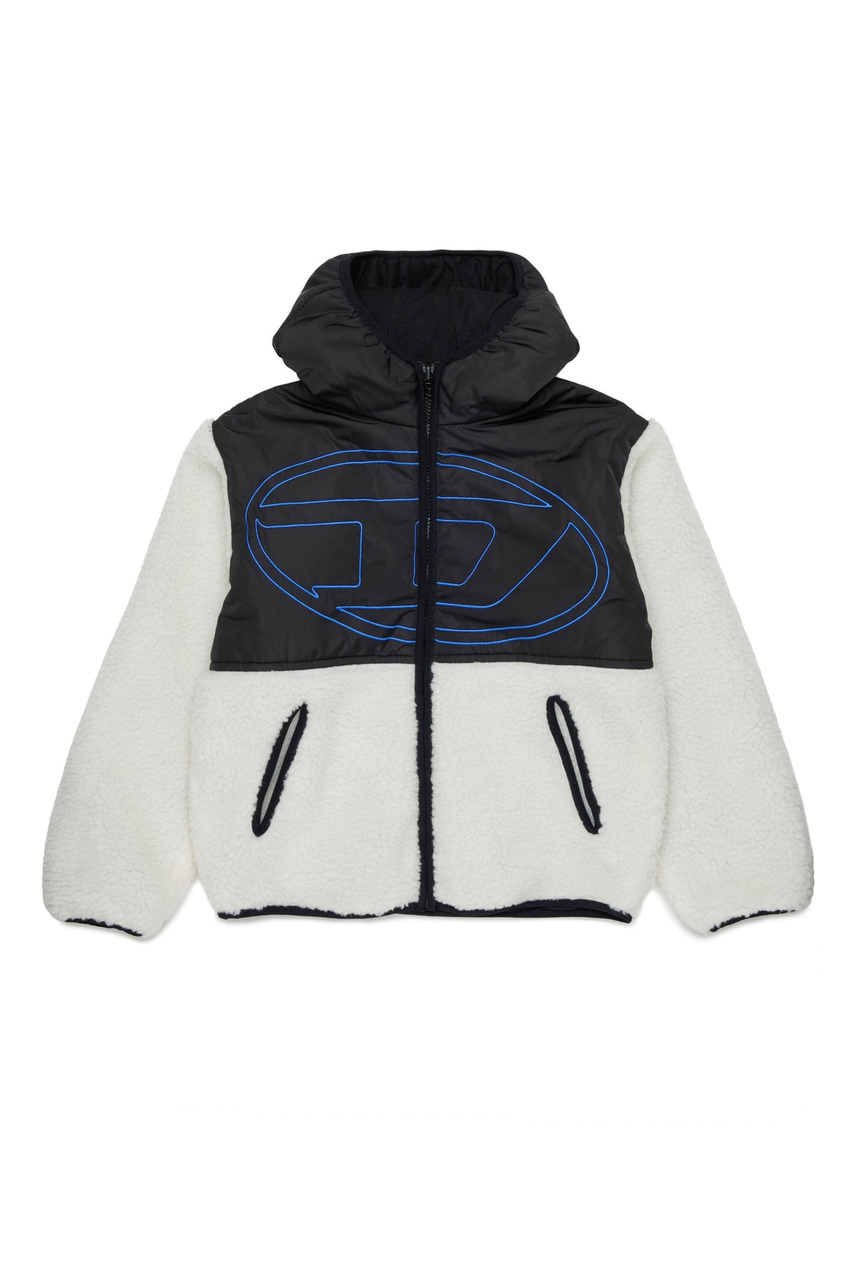 Chaqueta teddy con logo estampado