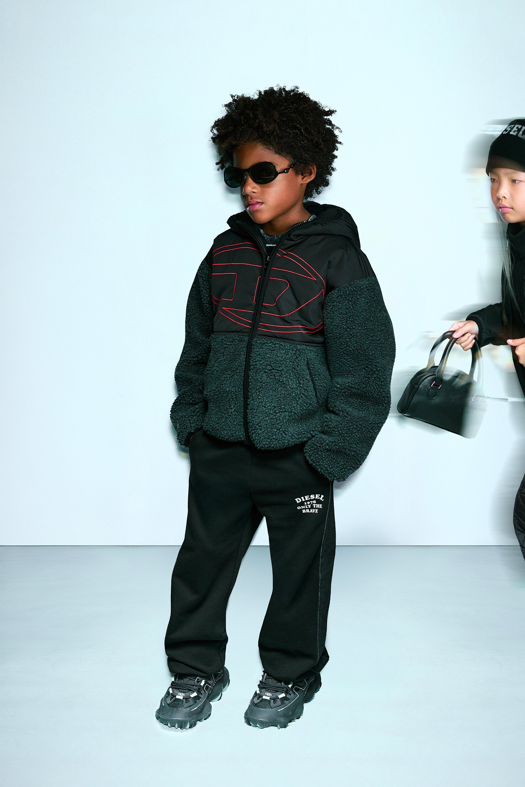 Veste teddy avec logo imprimé