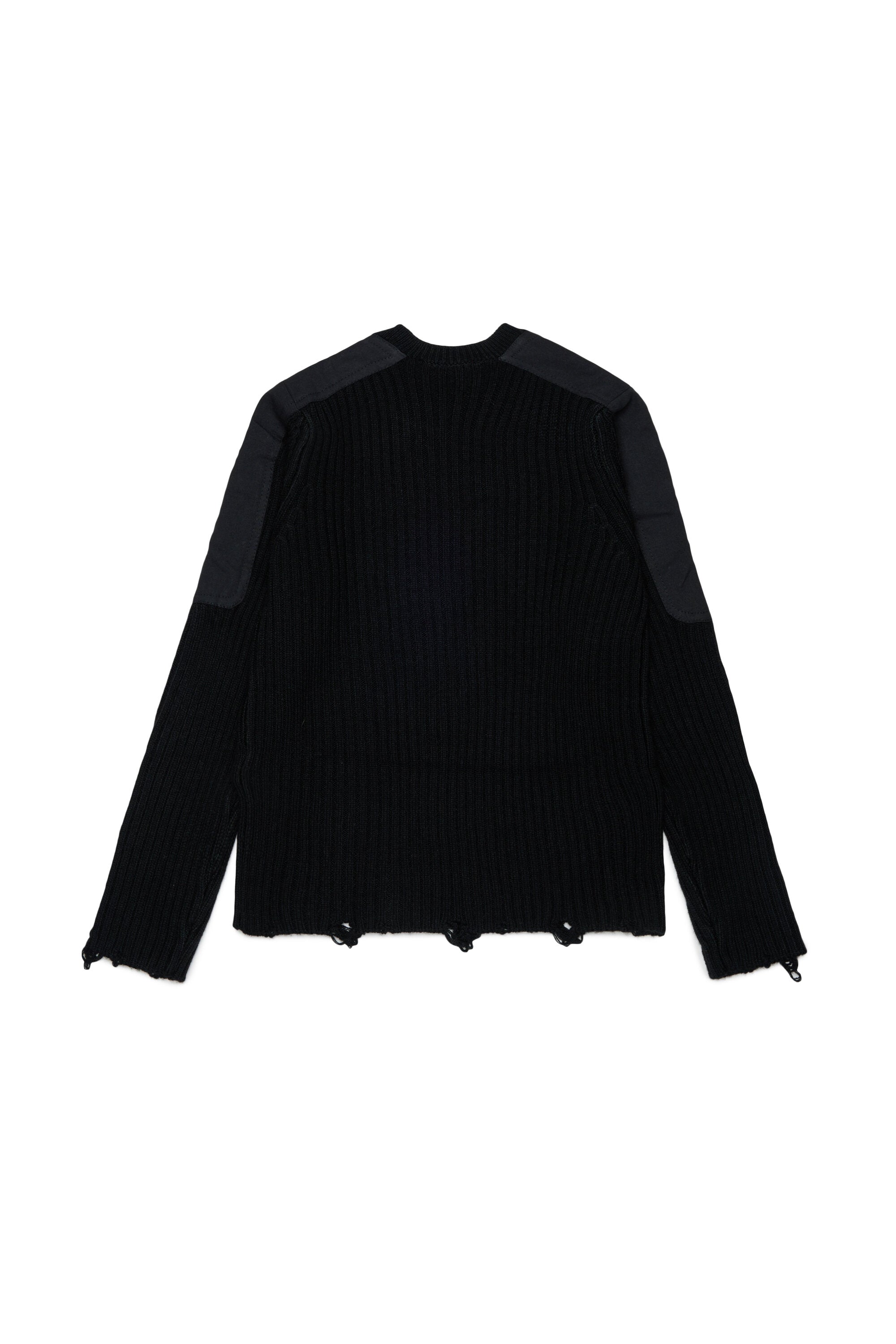 Rippstrick-Pullover mit Rundhalsausschnitt