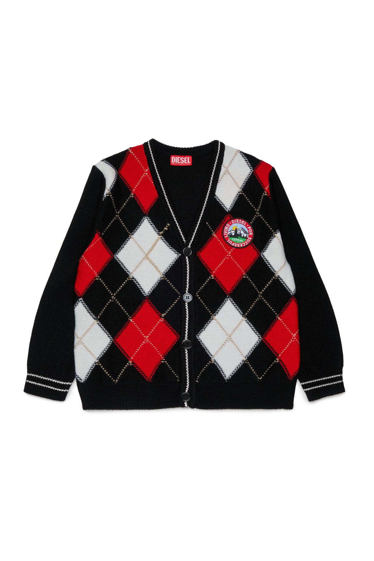Wool blend cardigan with logo