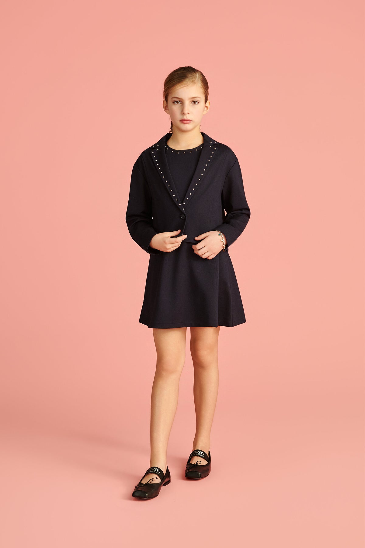 Blazer mit Nieten und Logo