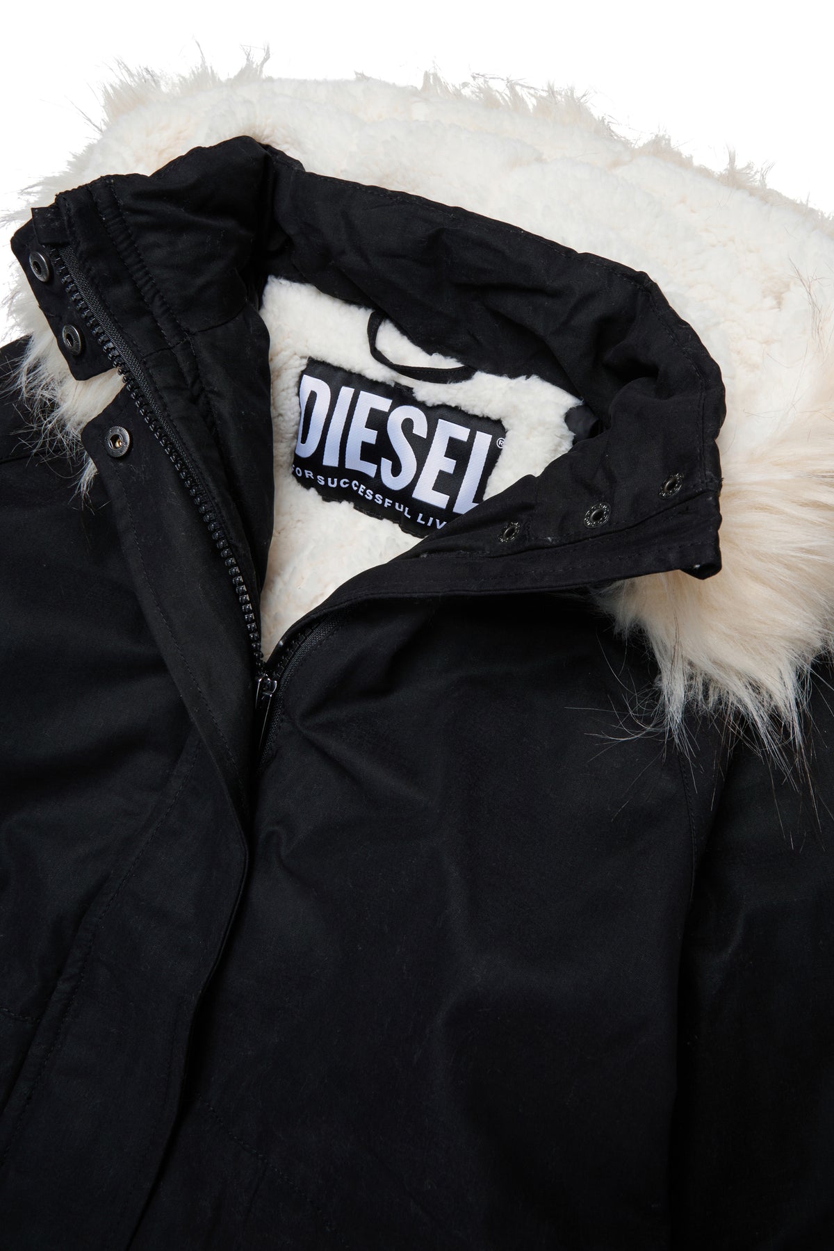 Parka jacket with printed logo