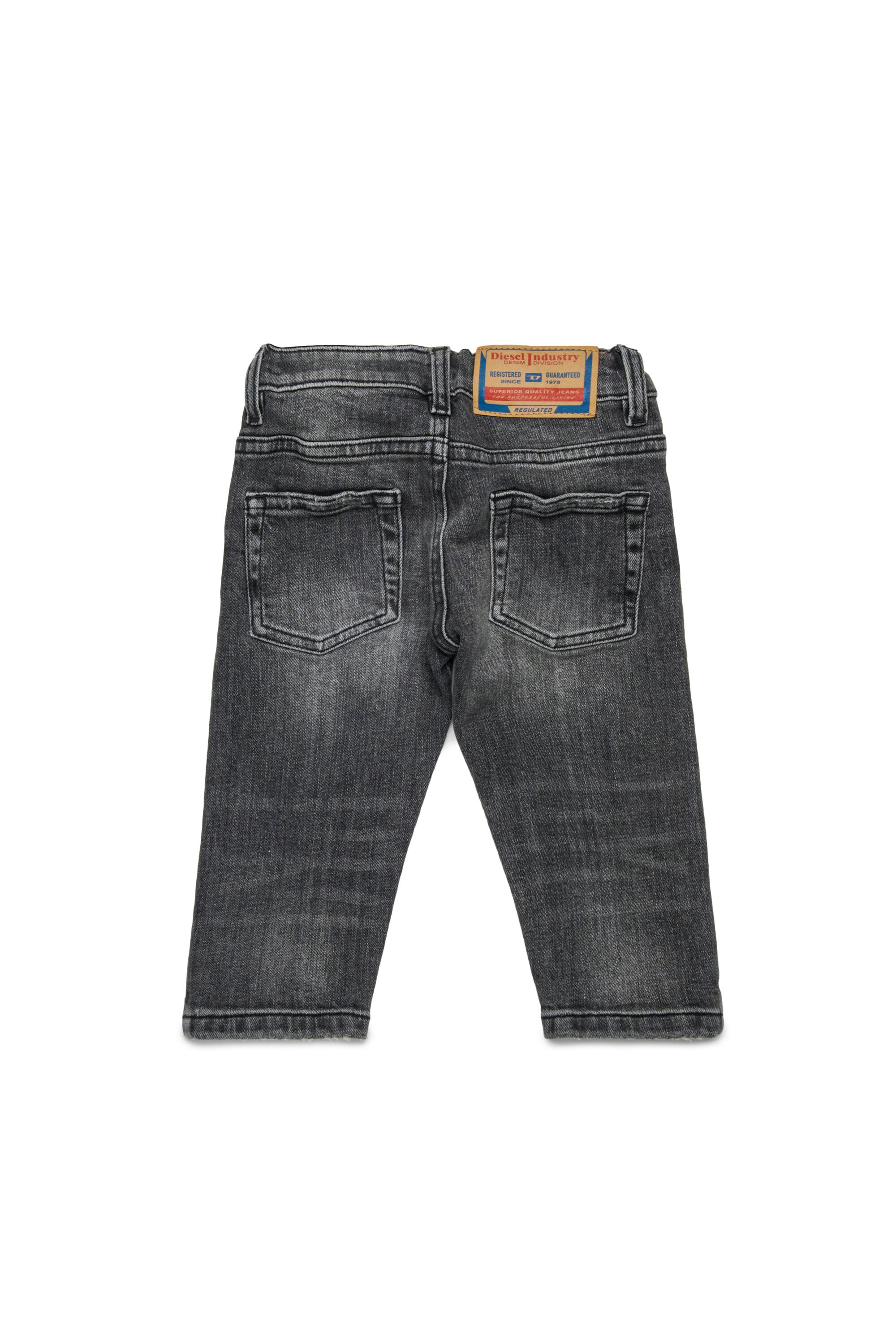 Jeans regular gris foncé avec déchirures - D-Jools-B