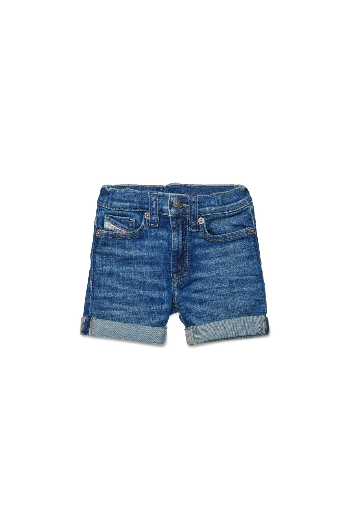 Denimshorts mit Umschlag