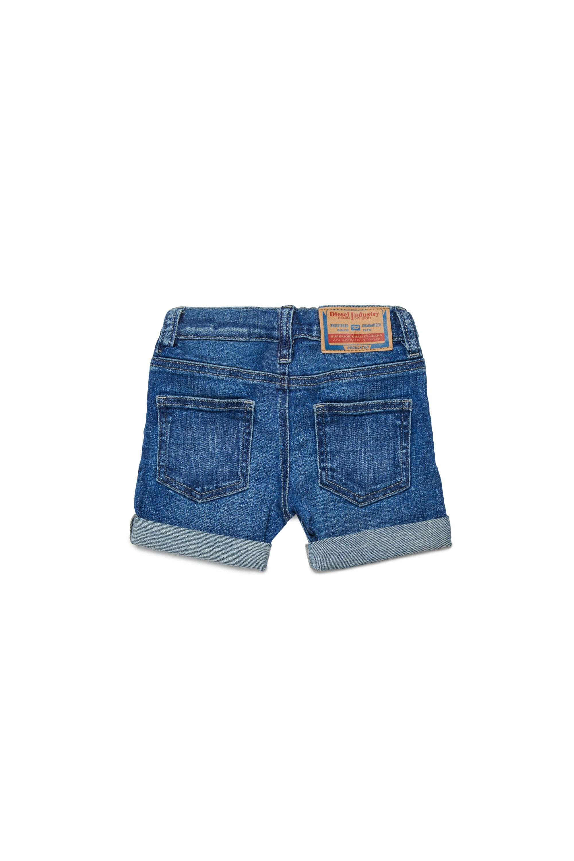 Denimshorts mit Umschlag