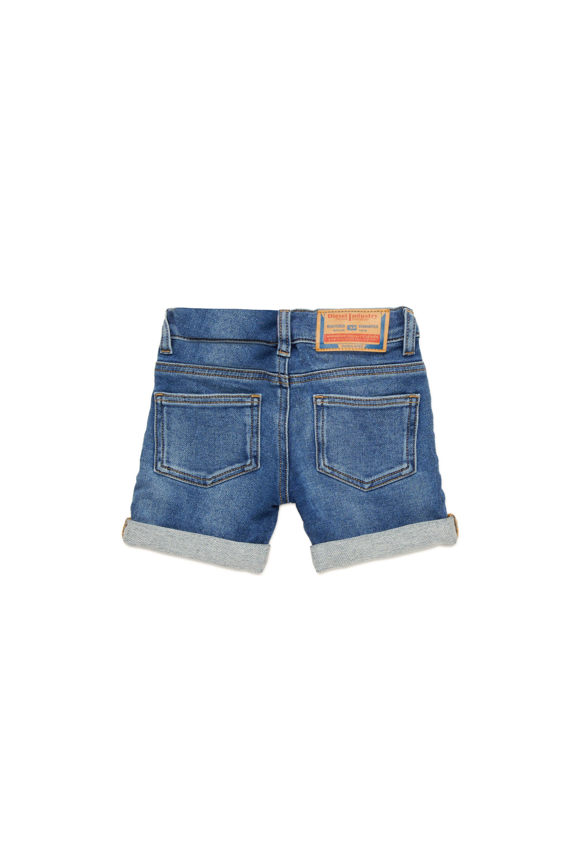 Shorts in JoggJeans® blu medio con rotture
