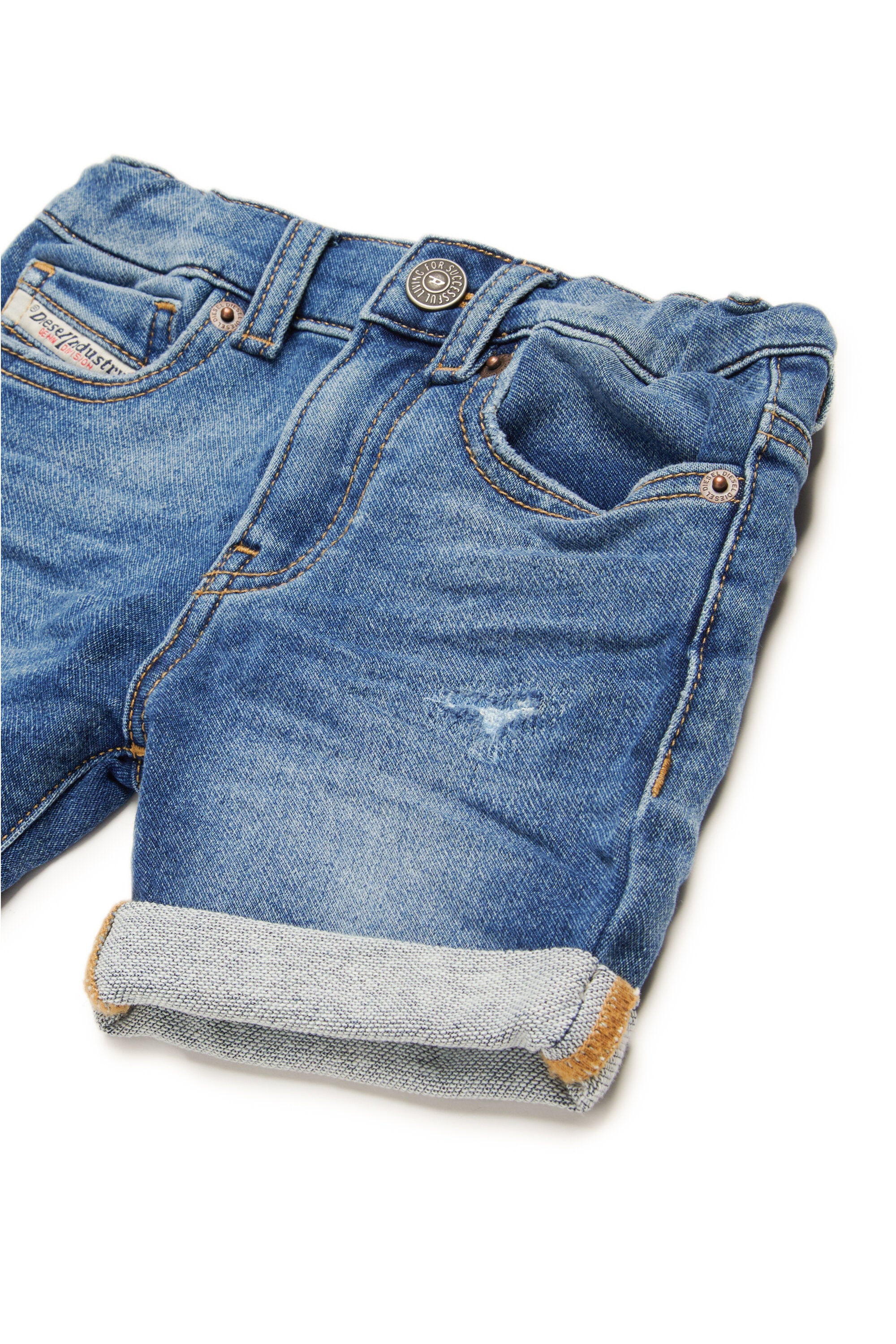 Short JoggJeans® bleu moyen avec ruptures