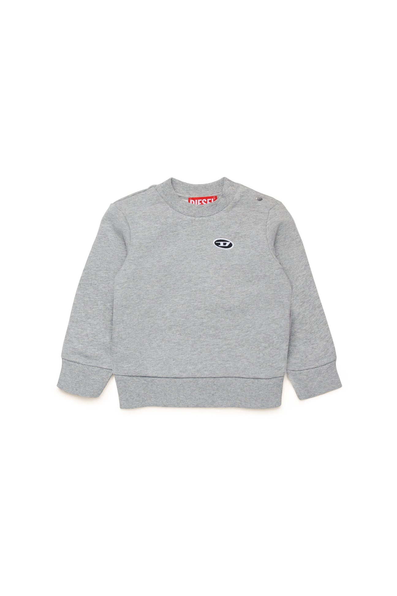 Crew-neck sweatshirt with oval D patch 