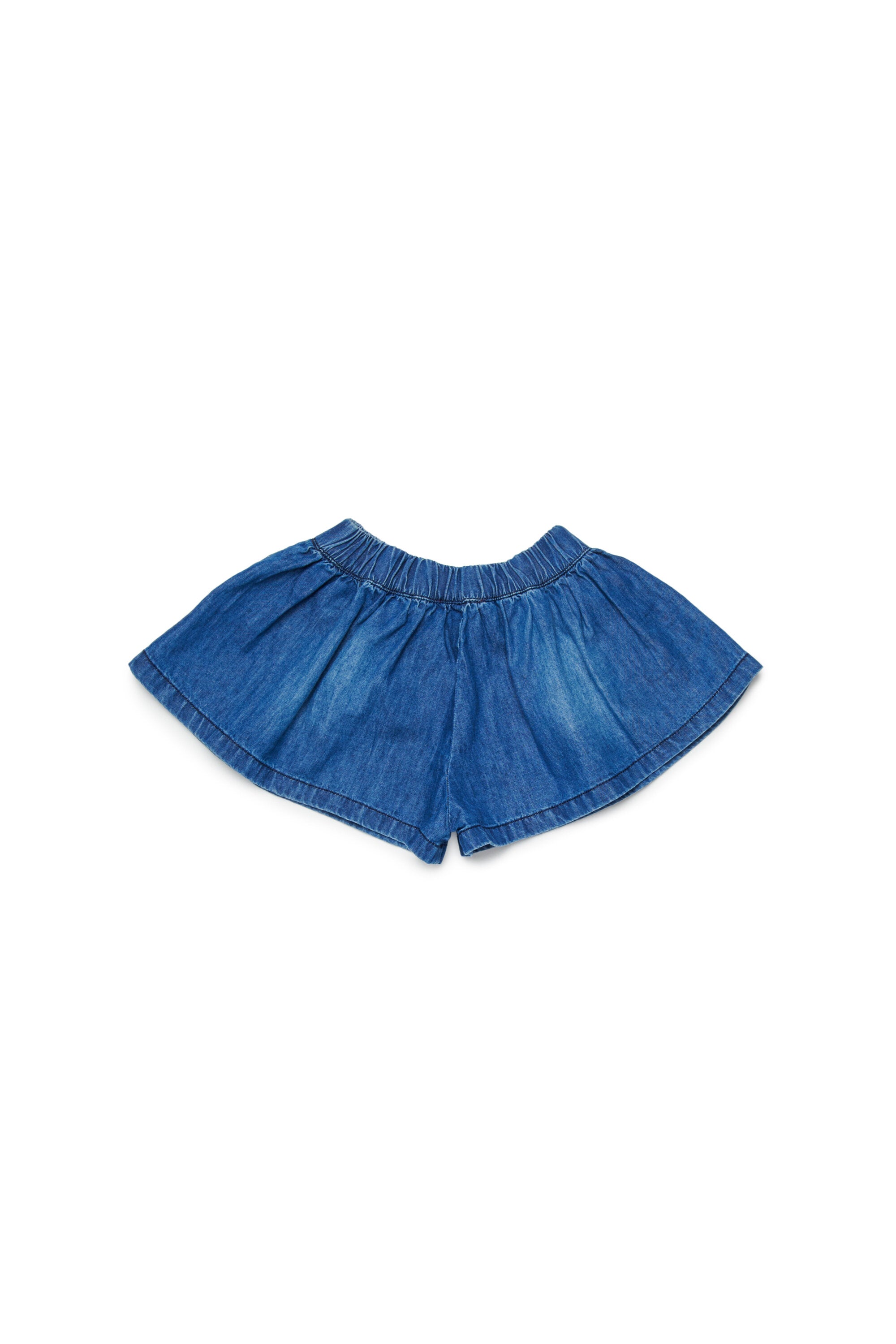 Shorts denim con logo stampato