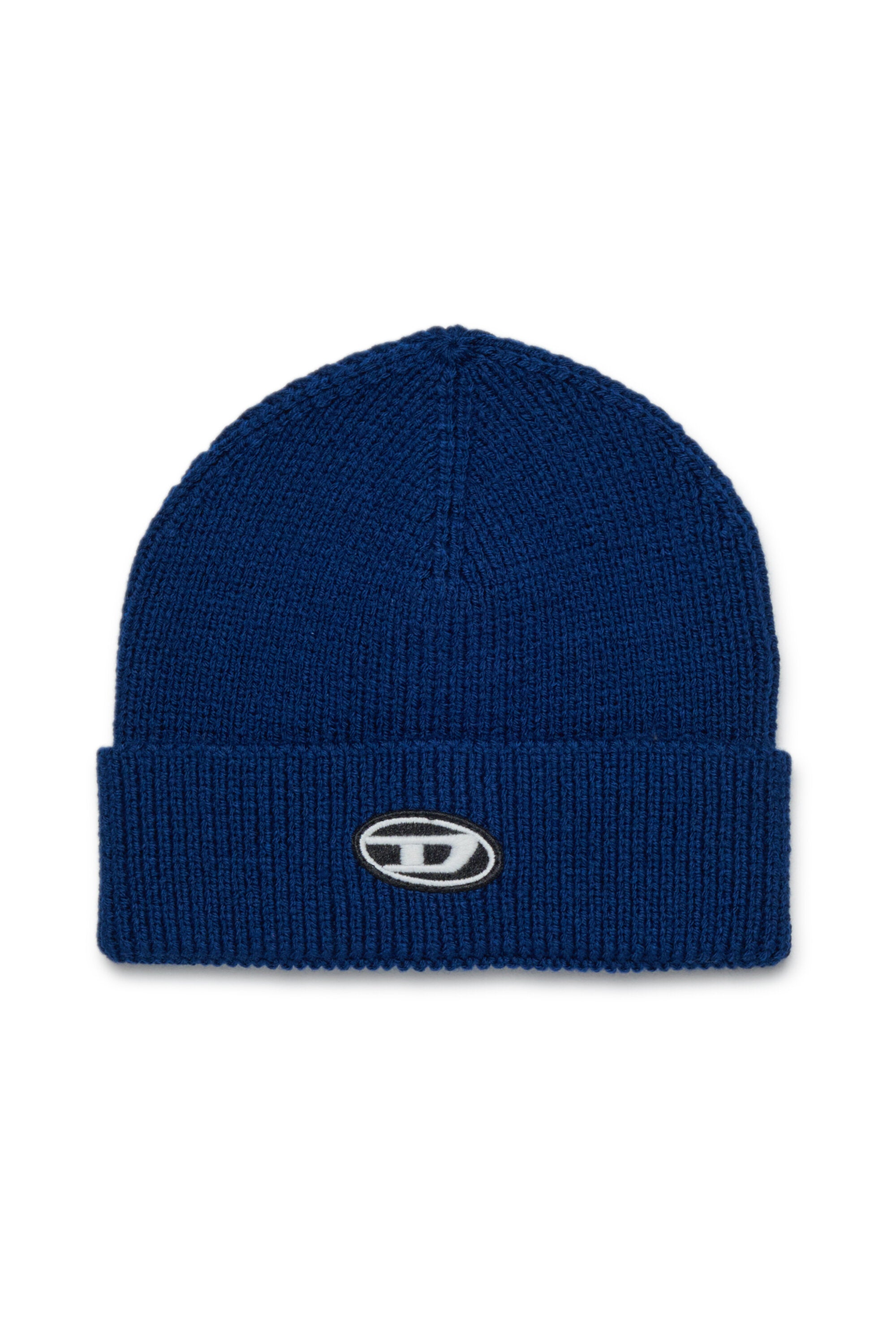 Berretto beanie misto lana con patch Oval D
