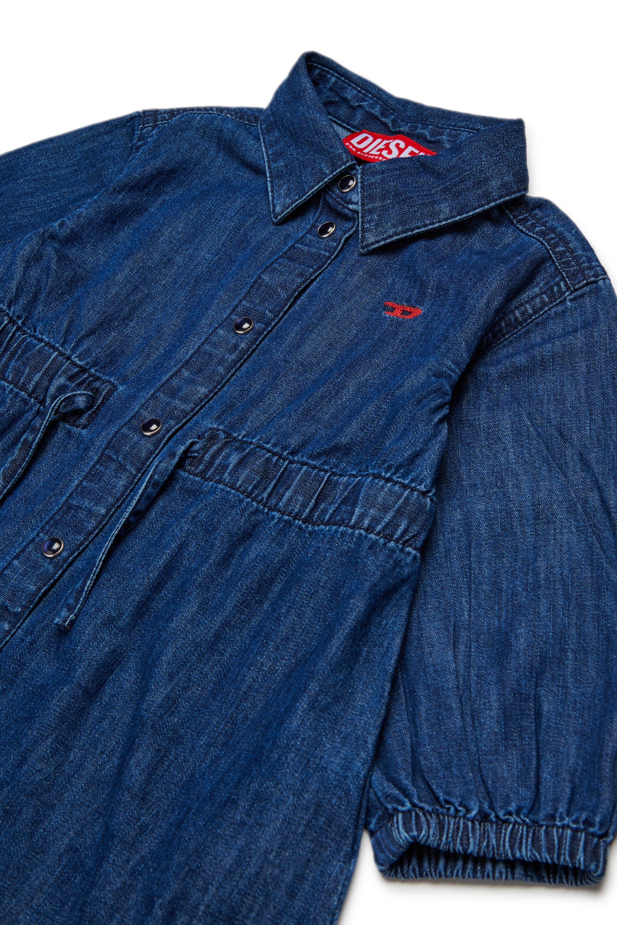 Leichtes Denim-Kleid mit Kordelzug