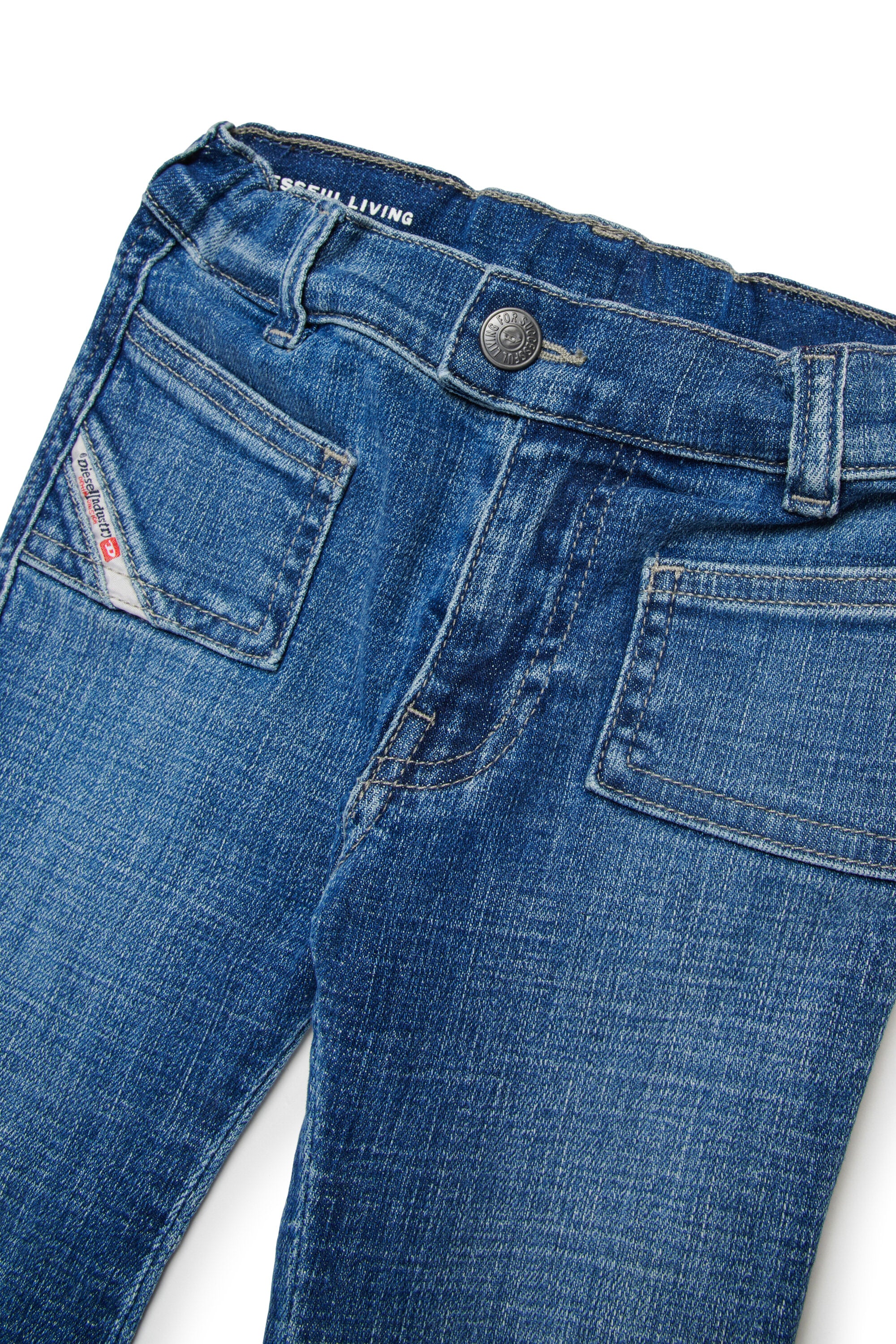 Jean bootcut coupe ajustée lavage bleu moyen - D-Heki
