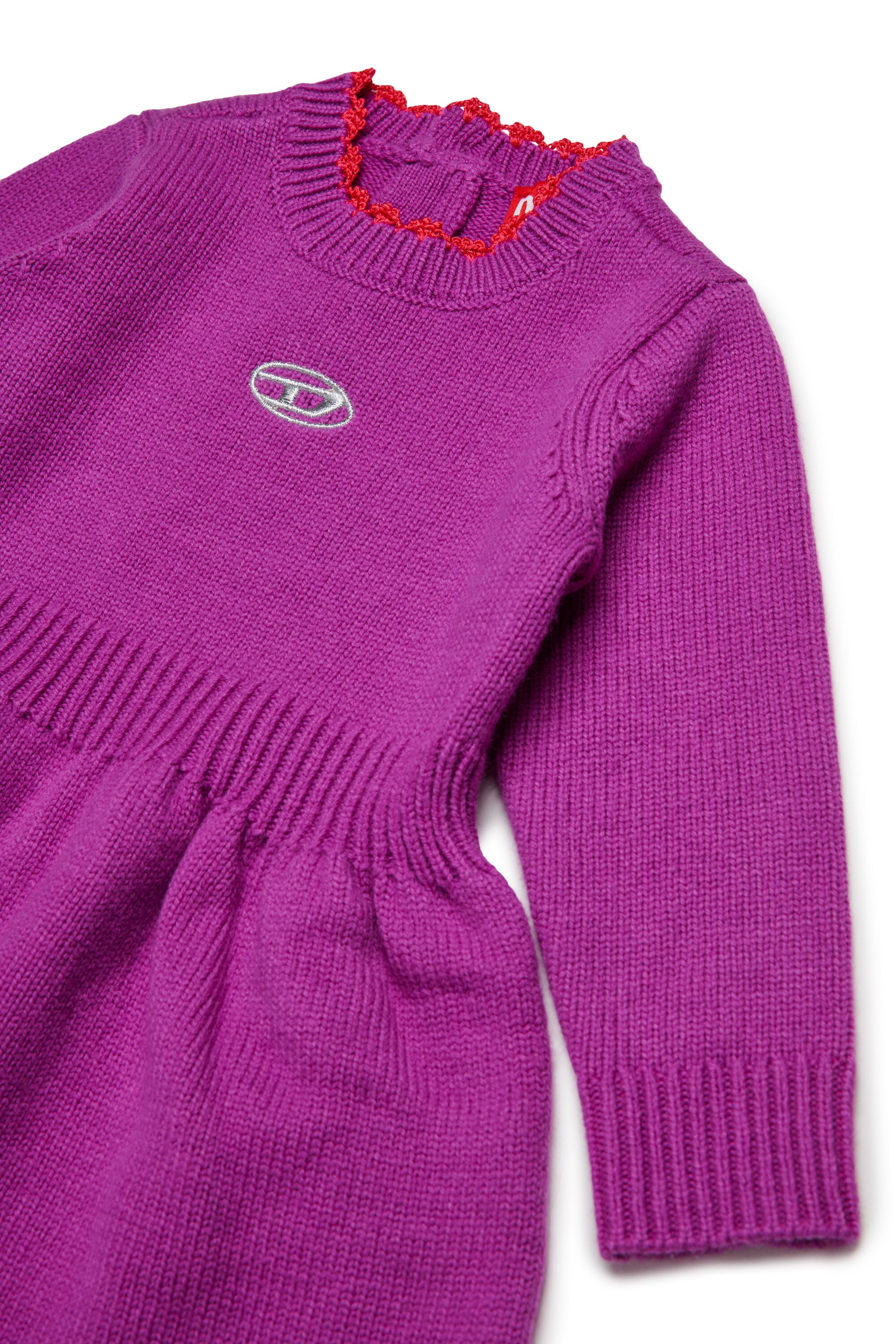 Abito midi in misto cashemire con logo Oval D