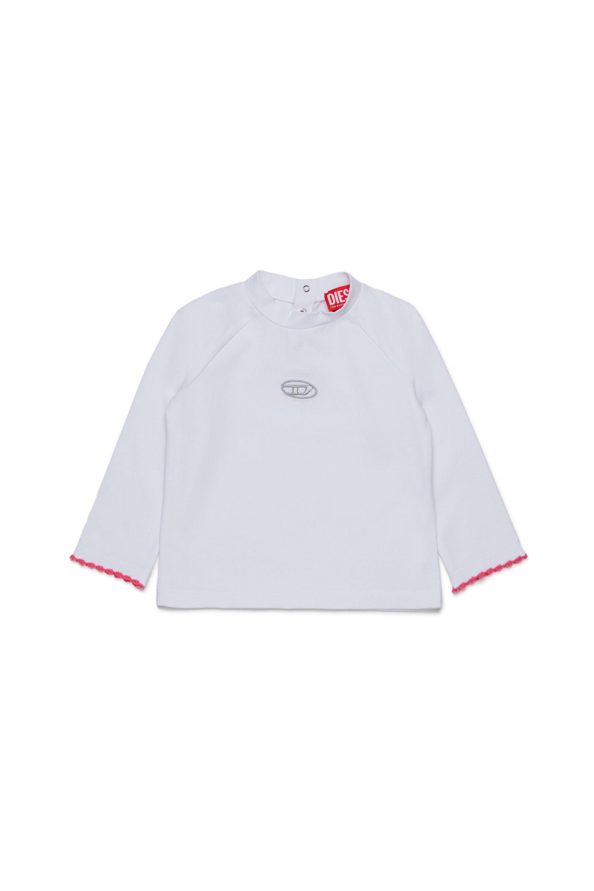 Dolcevita in jersey stretch con logo Oval D lurex