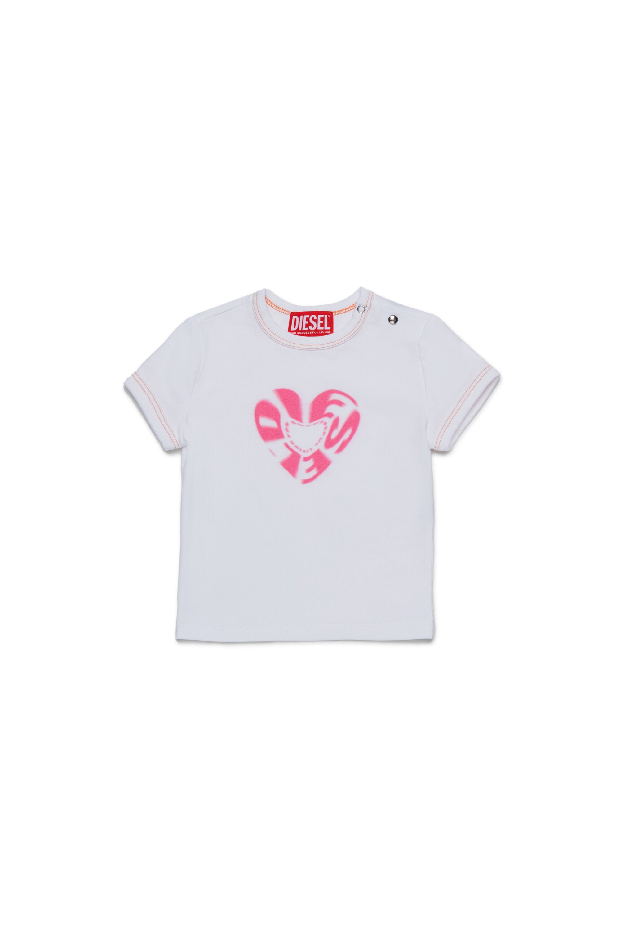 Stretch-Jersey-T-Shirt mit Diesel Heart-Grafik
