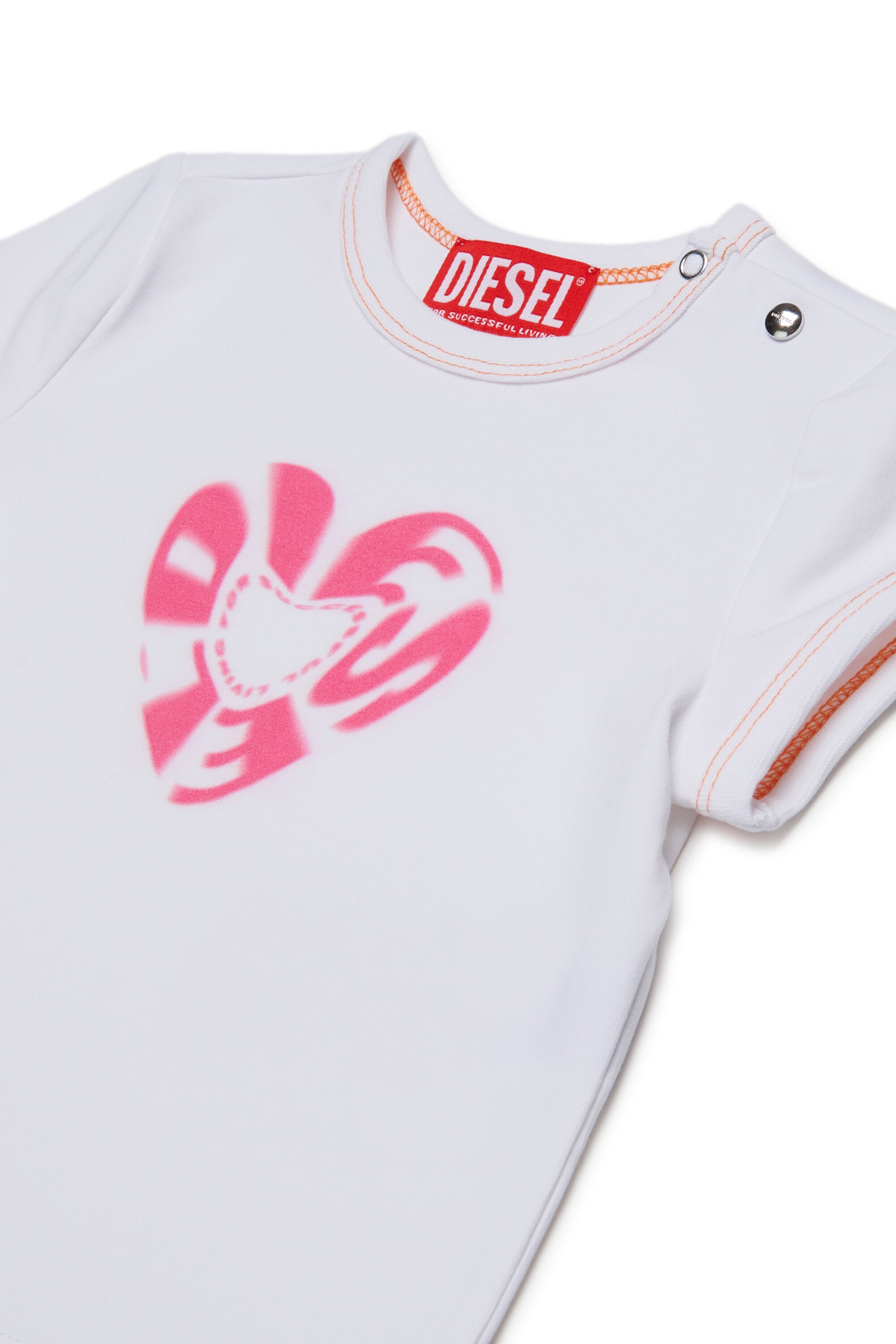 Stretch-Jersey-T-Shirt mit Diesel Heart-Grafik