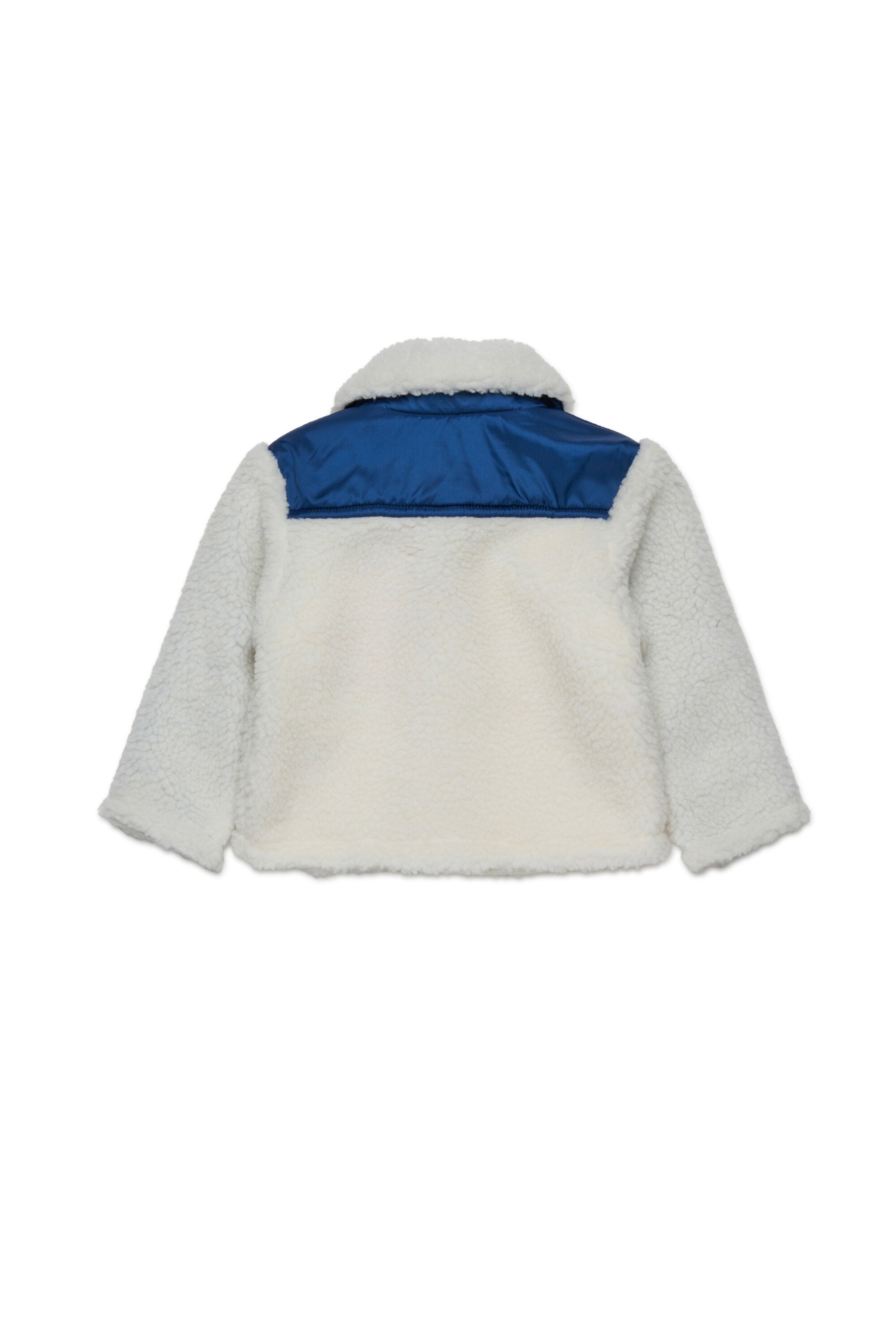 Teddy jacket with contrasting inserts