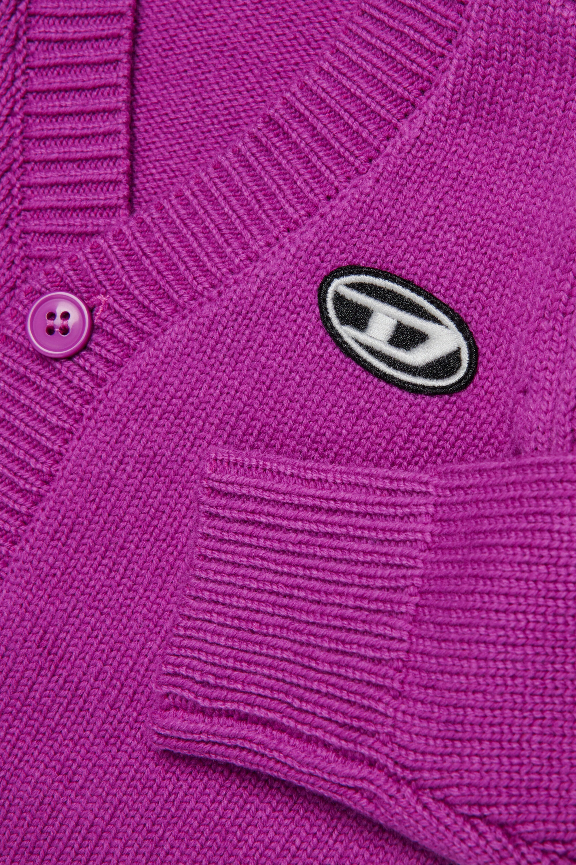 Cardigan misto lana e cashmere con patch Oval D