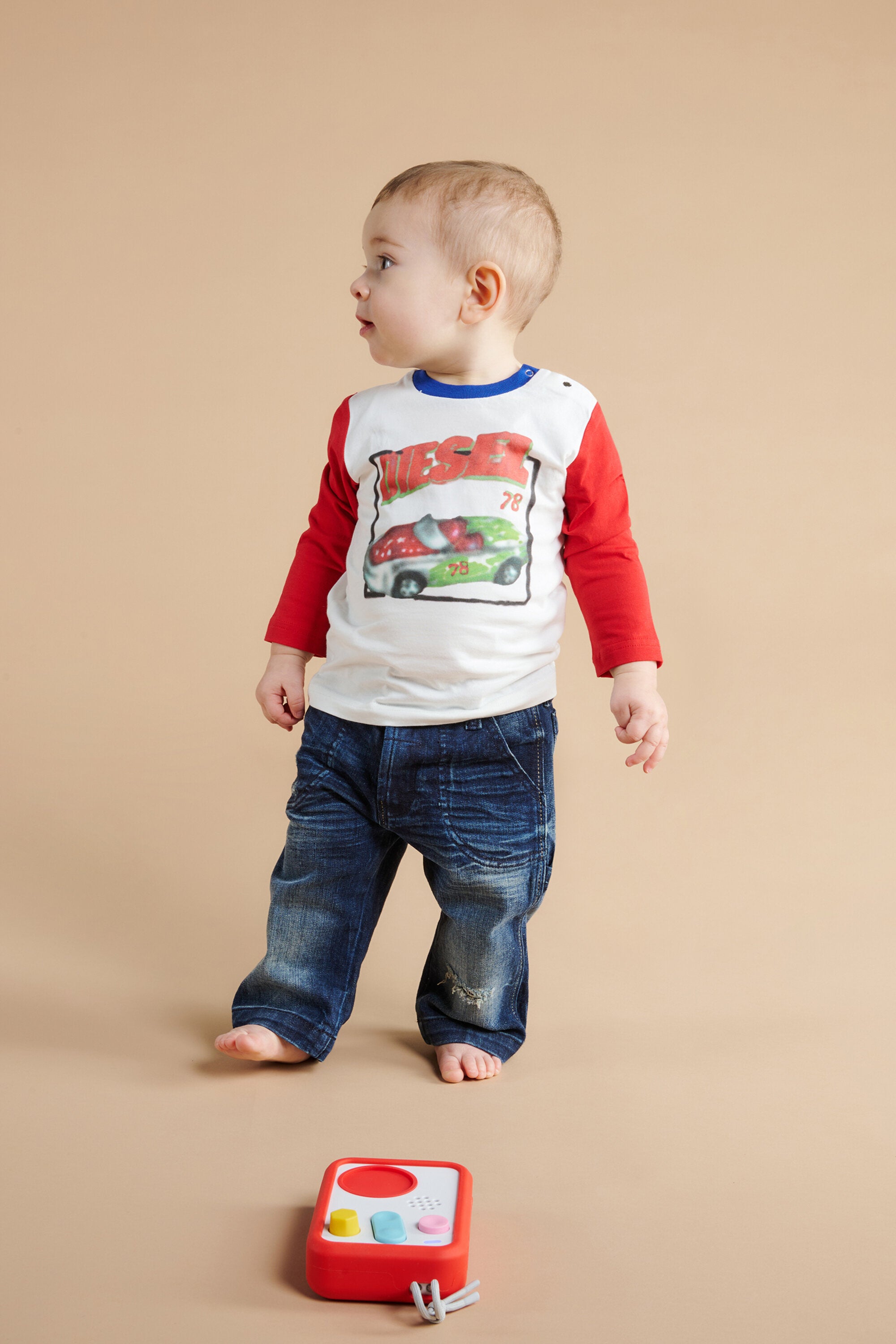 T-shirt in jersey colorblock con grafica Racing