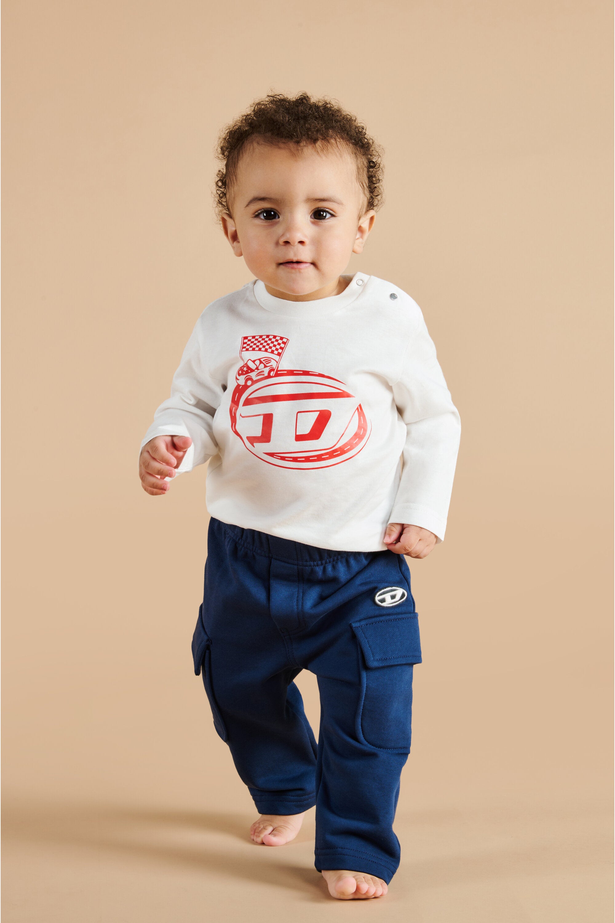 T-shirt manica lunga in jersey con grafica Diesel Funny Racing