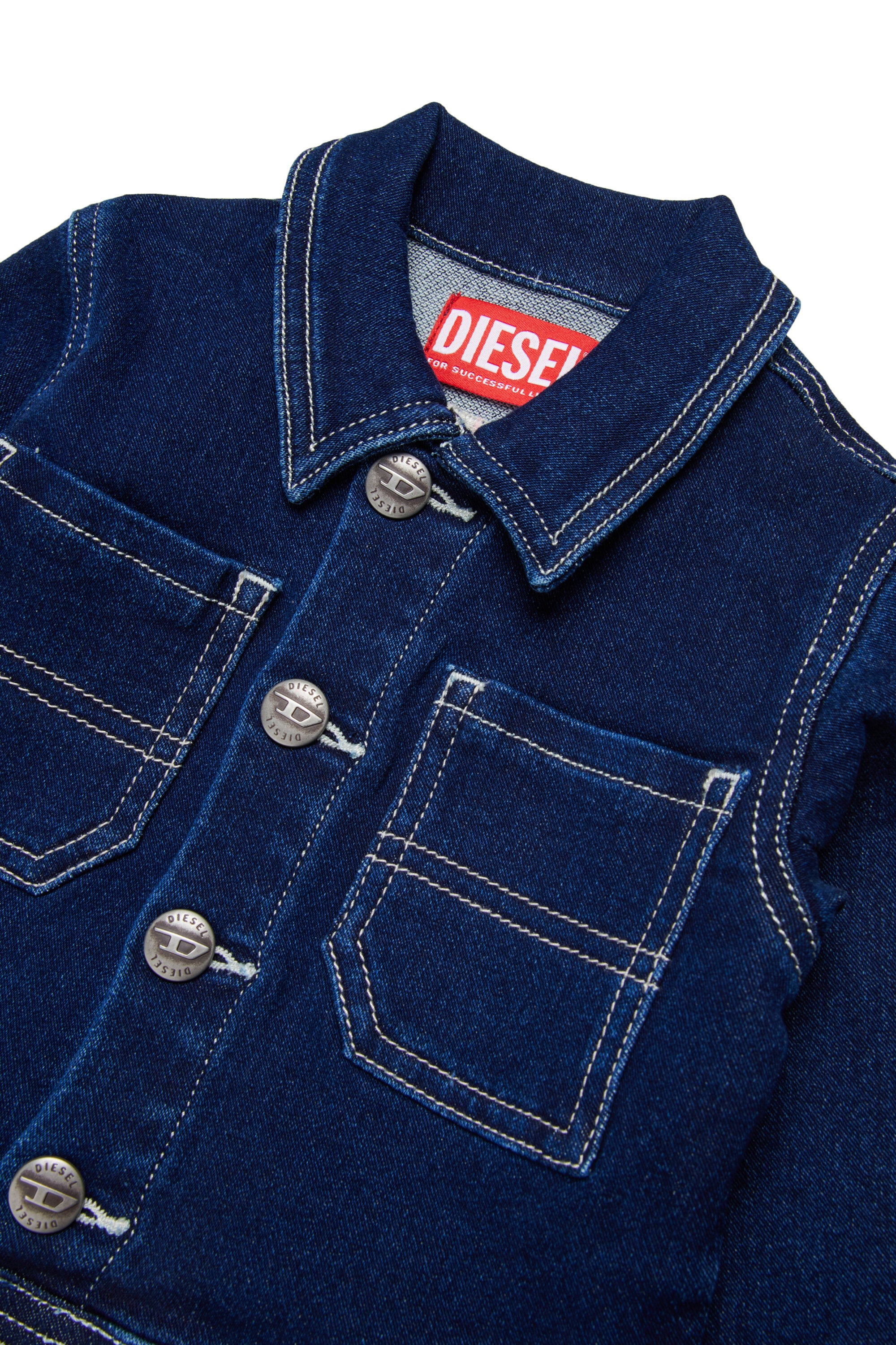 Giacca denim con logo stampato