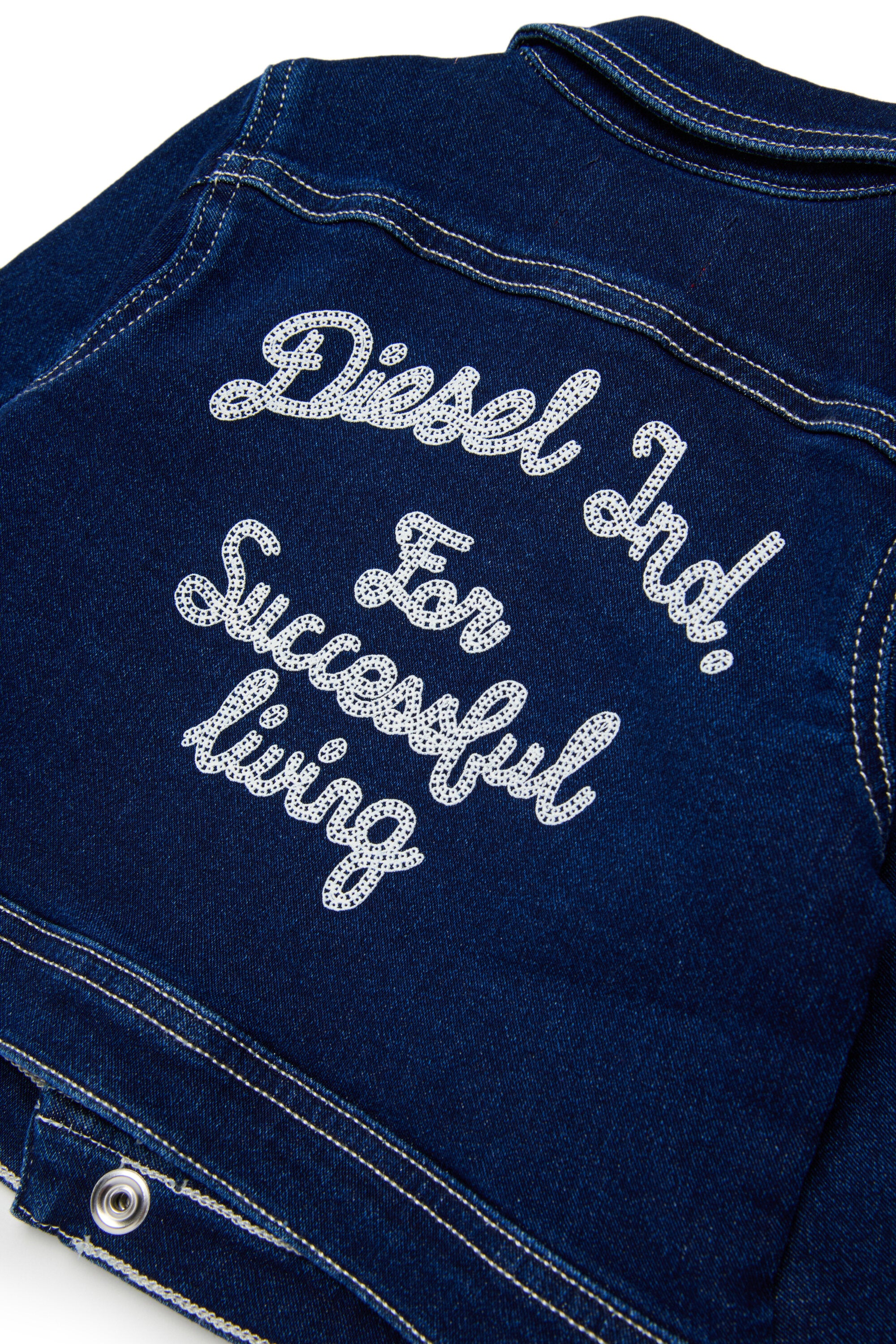 Giacca denim con logo stampato