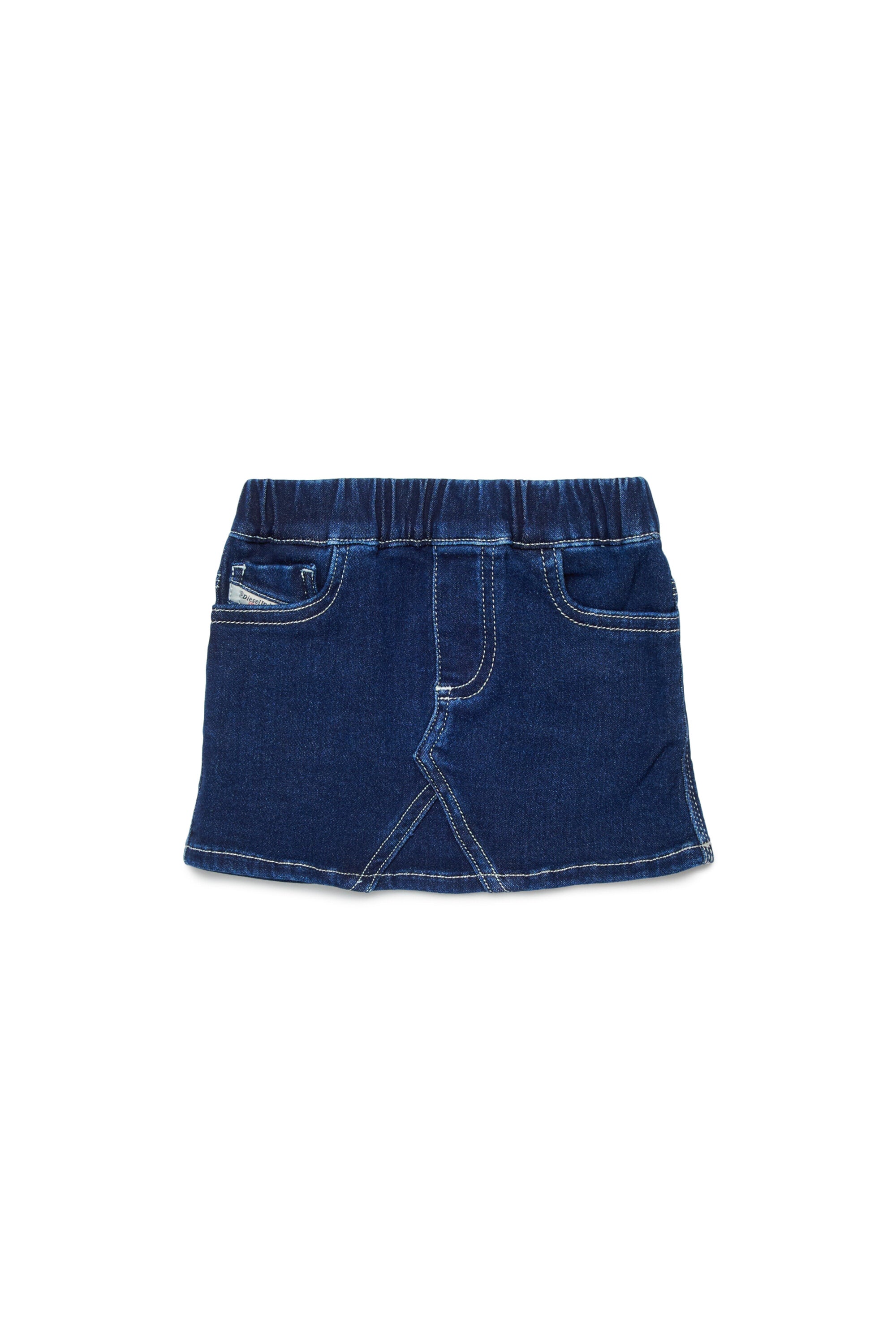 Gonna denim con logo