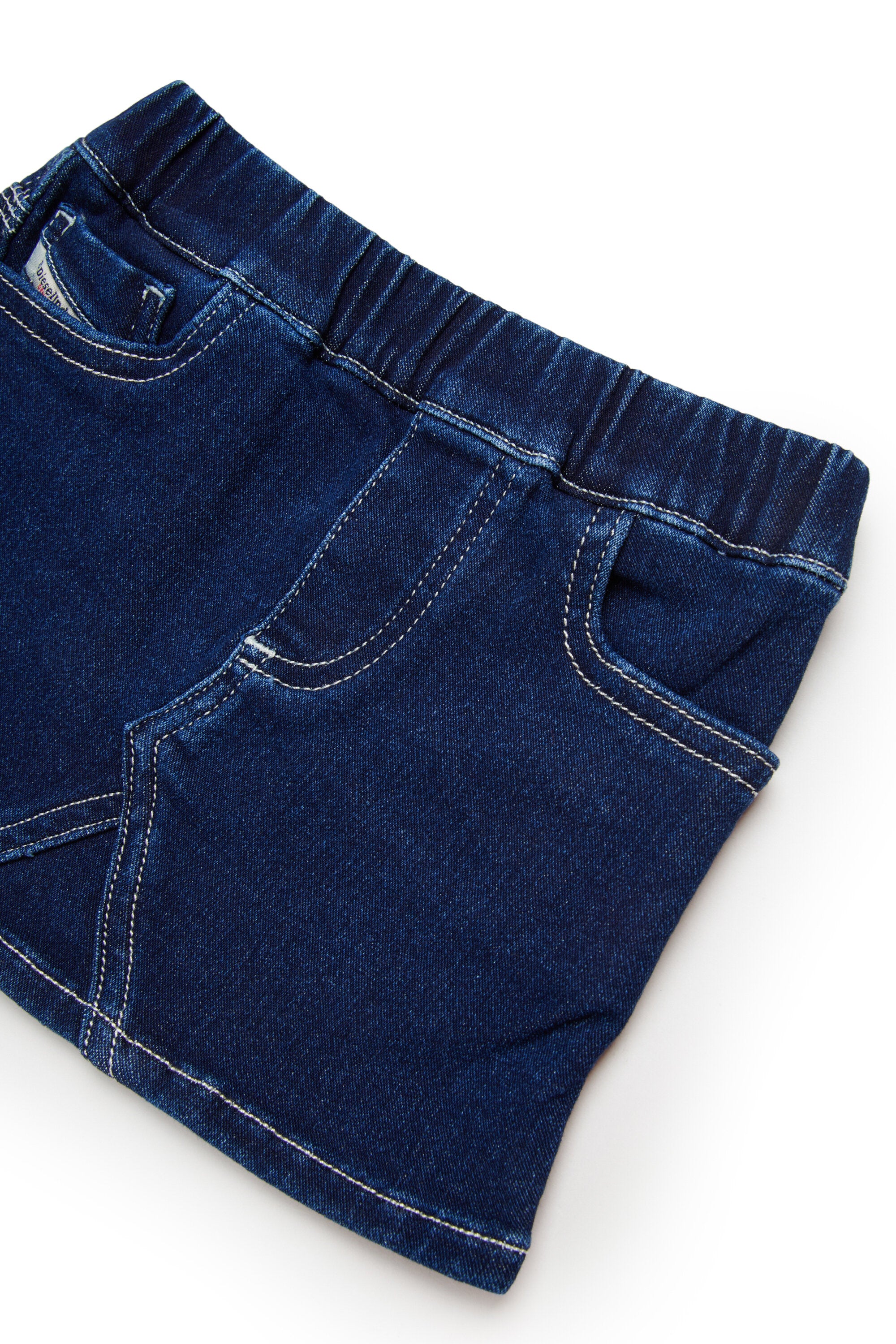 Gonna denim con logo