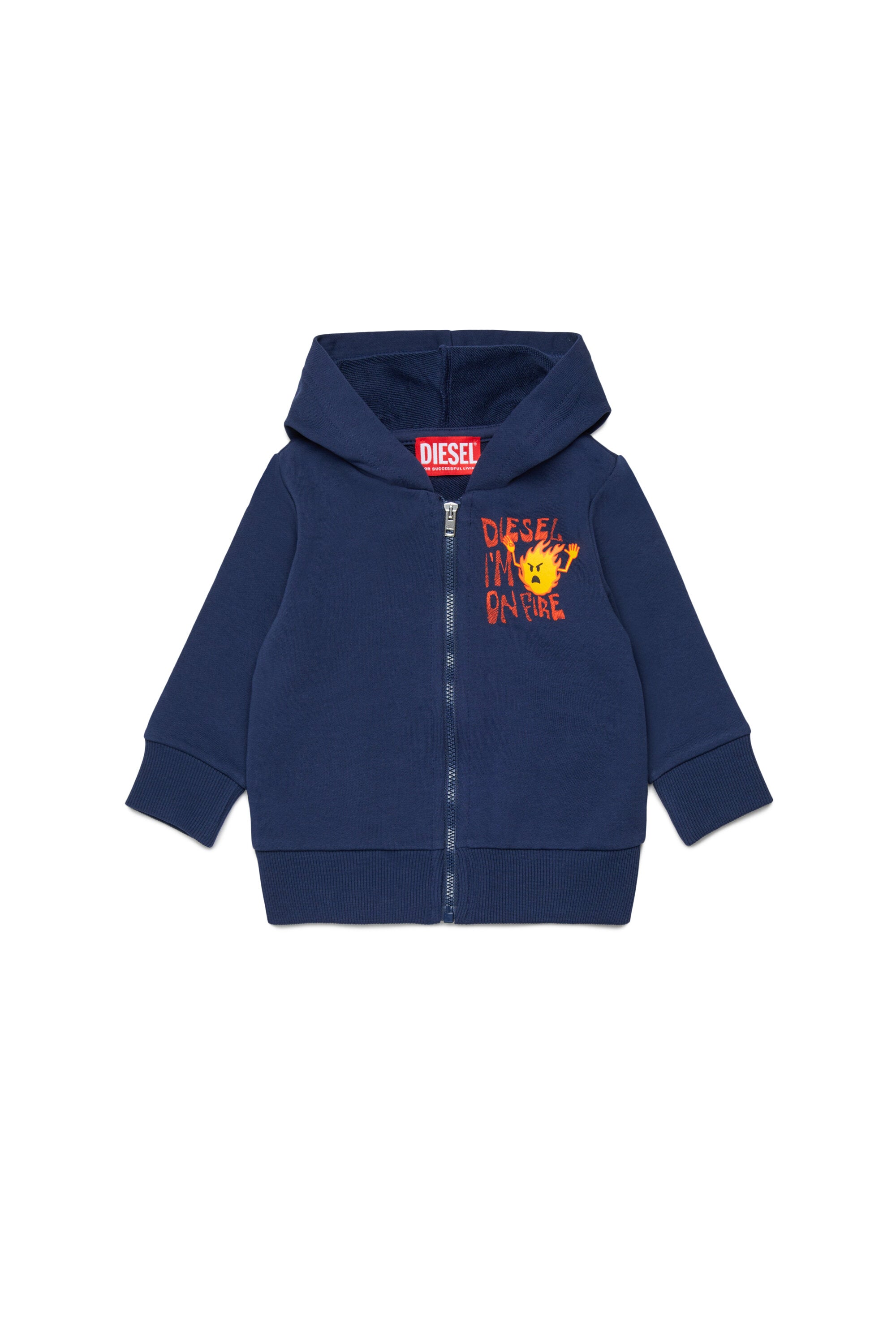 Zip-Sweatshirt mit Logo auf der Brust